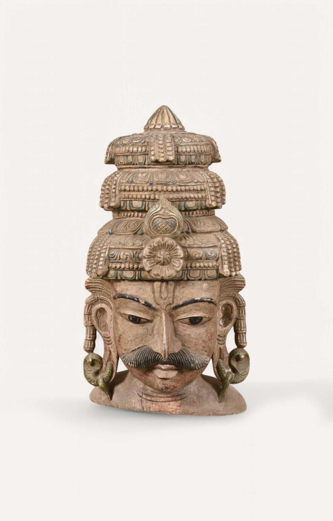 Guardian of Temples Hand-Carved Wooden Wall Mask