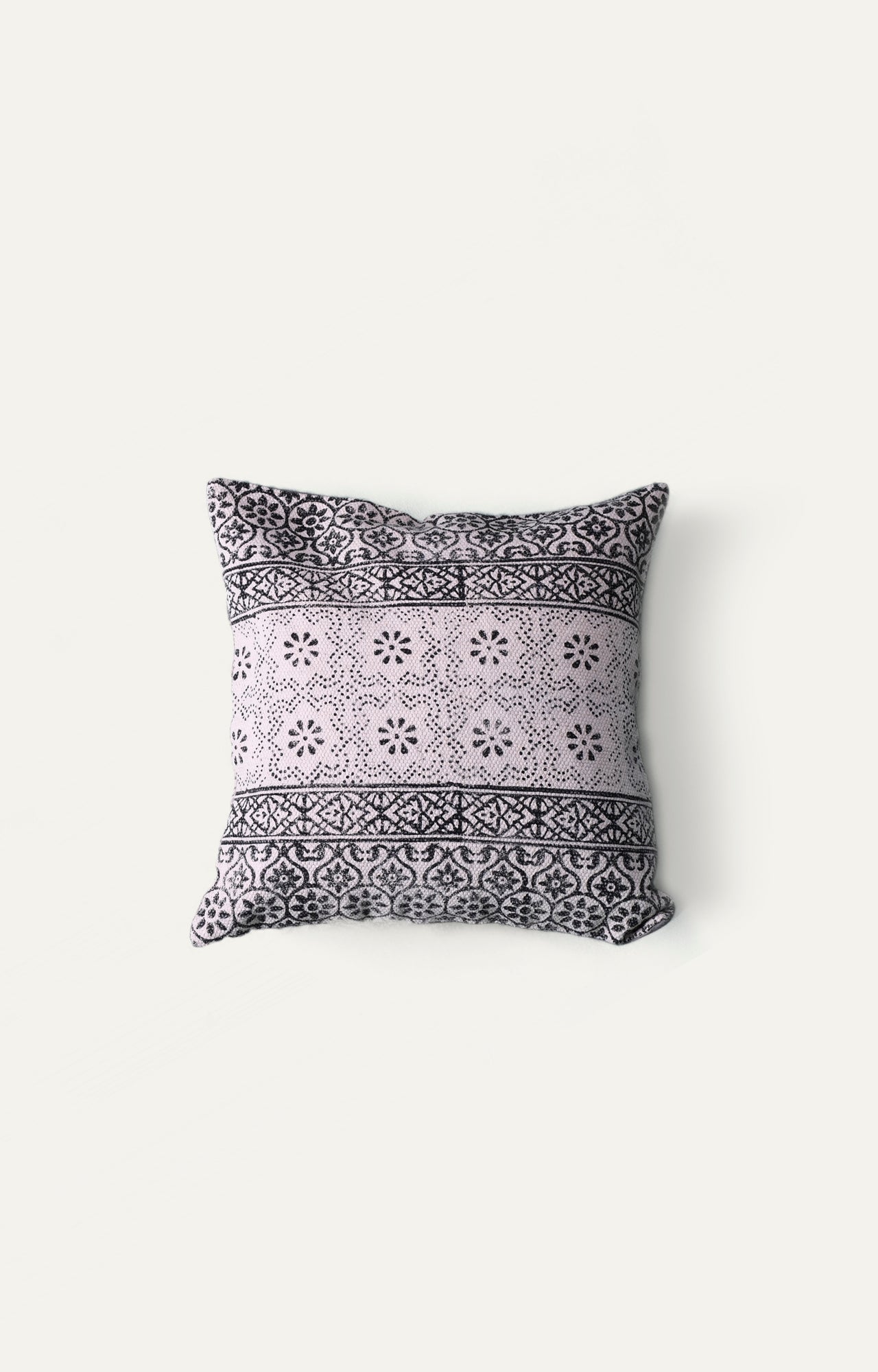 Black Floral Motif Cushion Cover