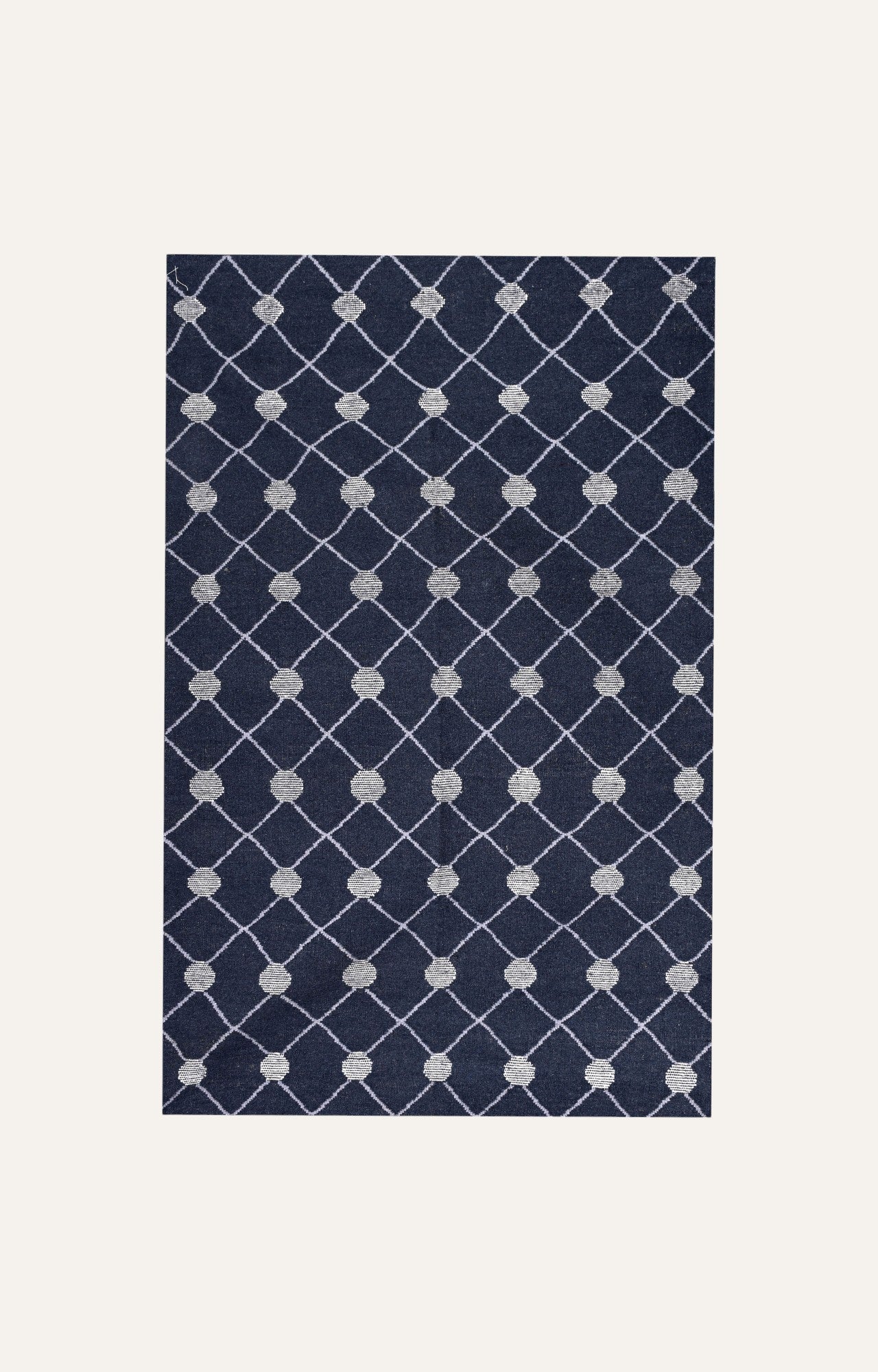 Blue And White Wavy Pattern Rug