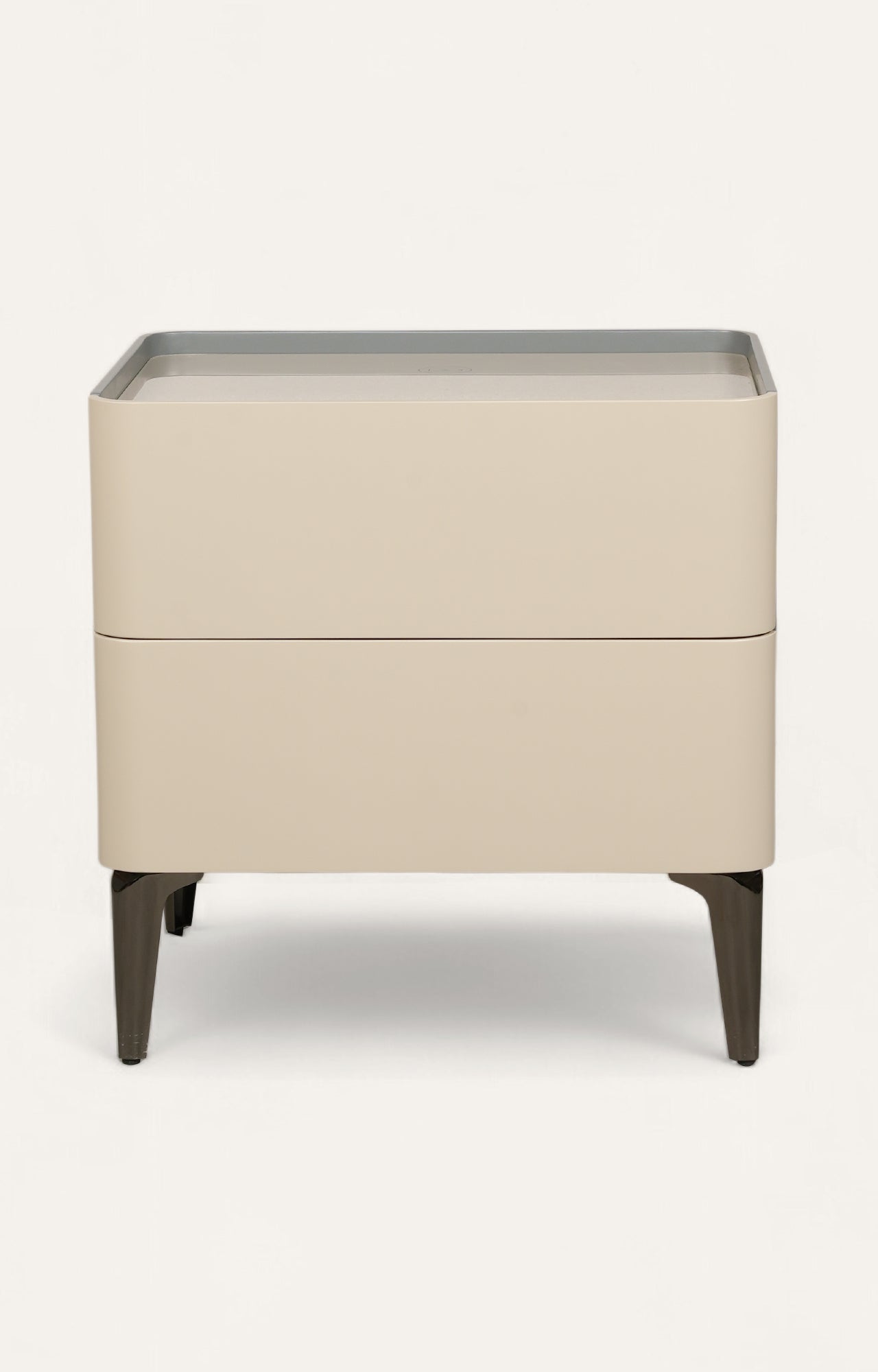 Two-Tone Modern Nightstand with Metal Legs