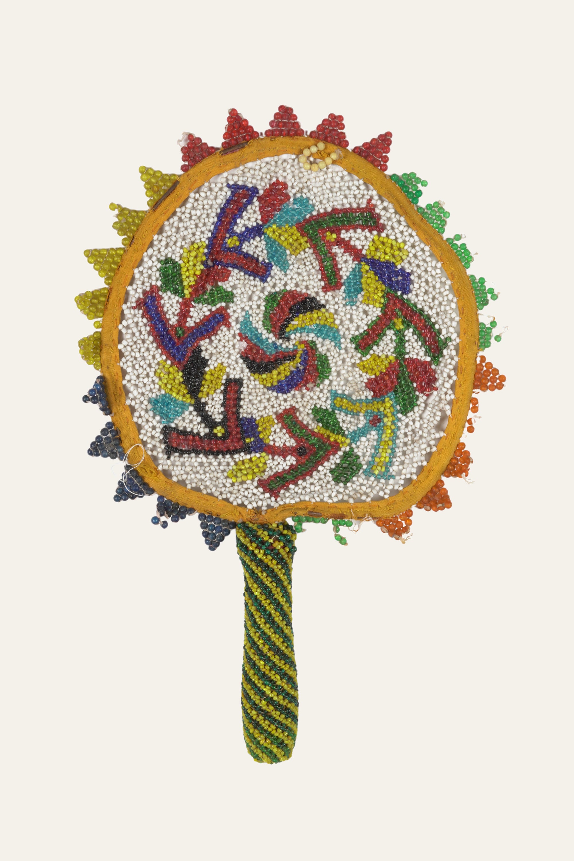 Gujarati Beaded Hand Fan Wall Décor
