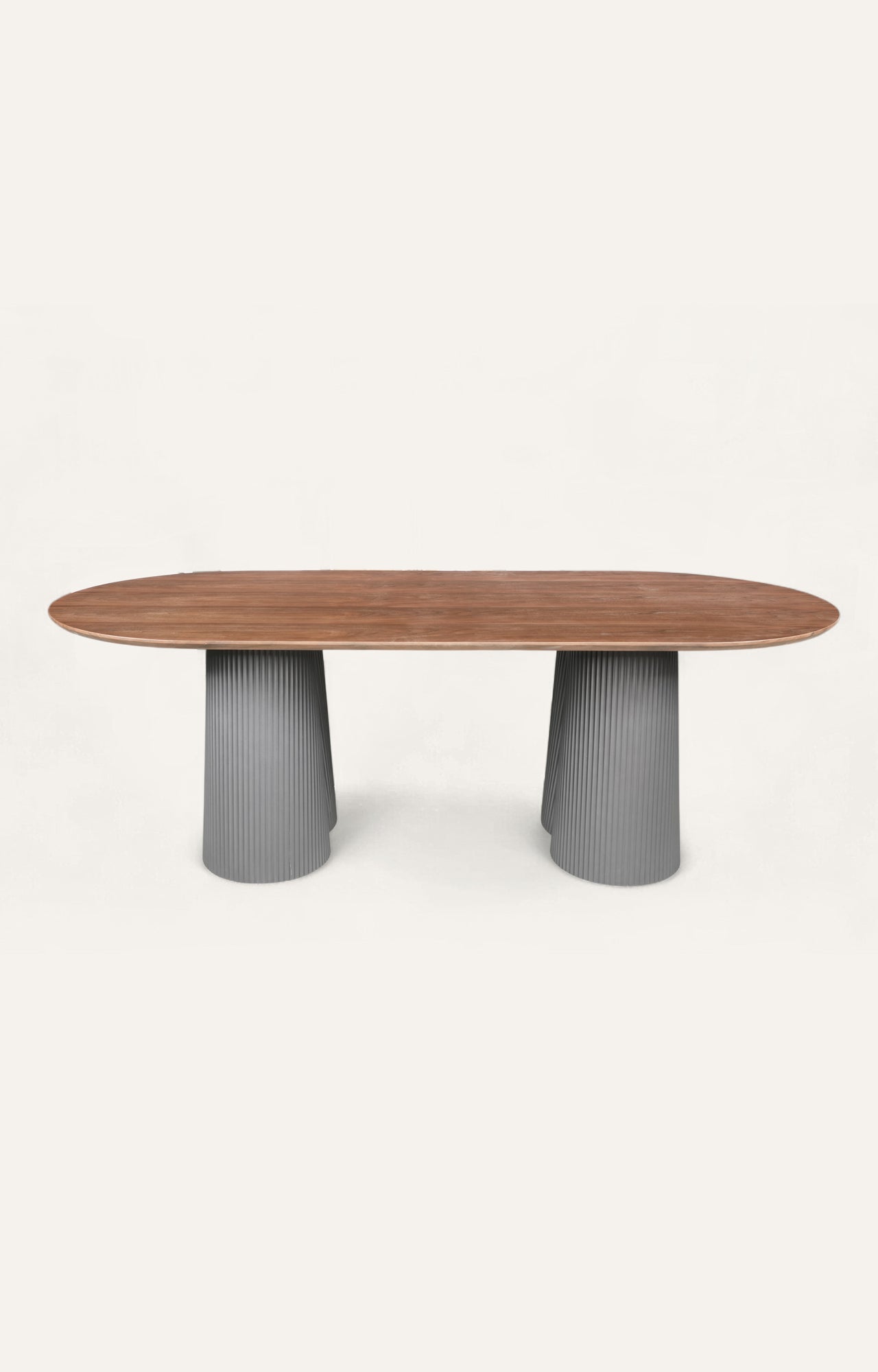 Modern Fluted Double Pedestal Dining Table