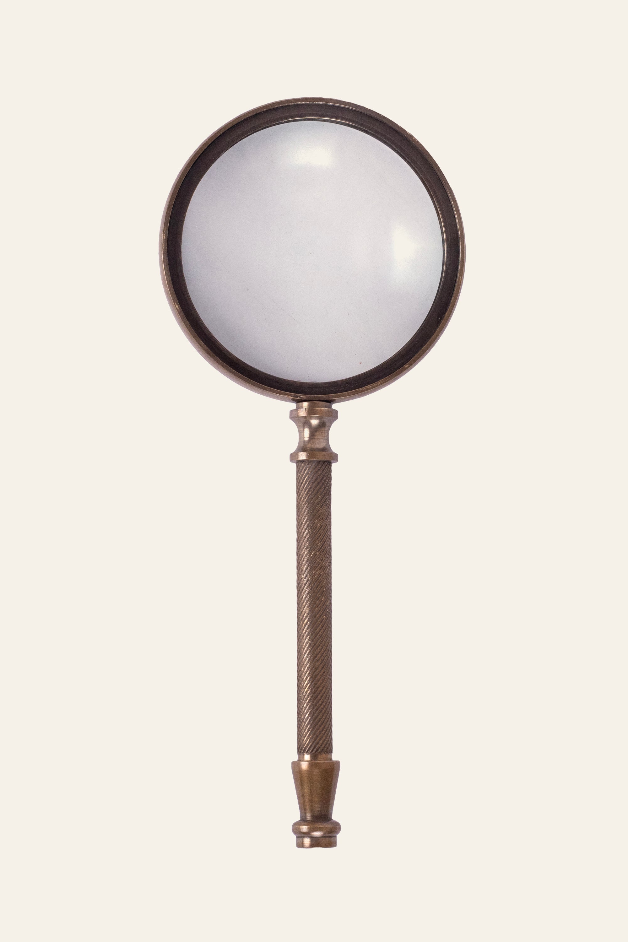 Brass Magnifying Glass with Engraved Leather Case