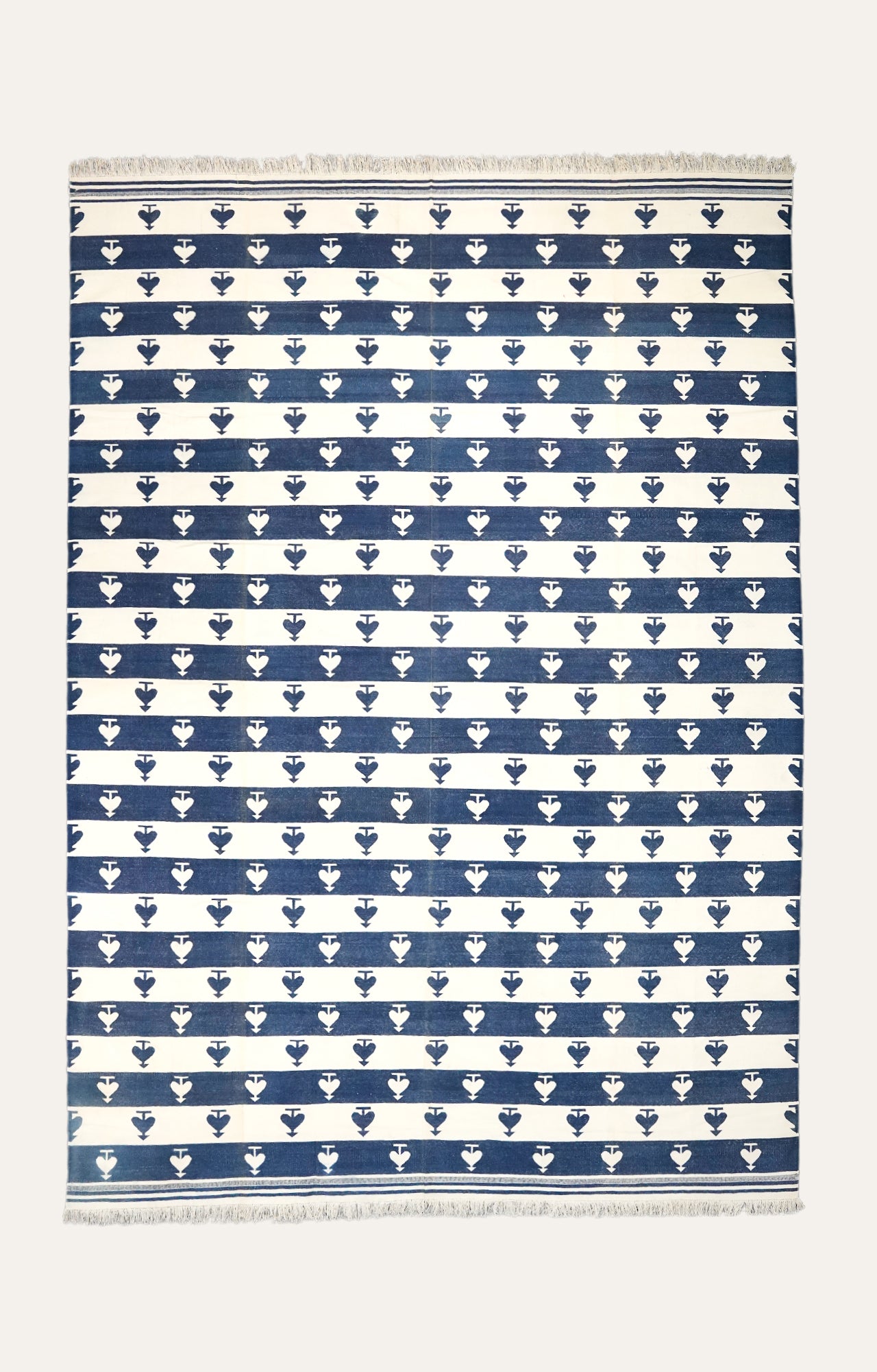 Heart Motif Cotton Rug