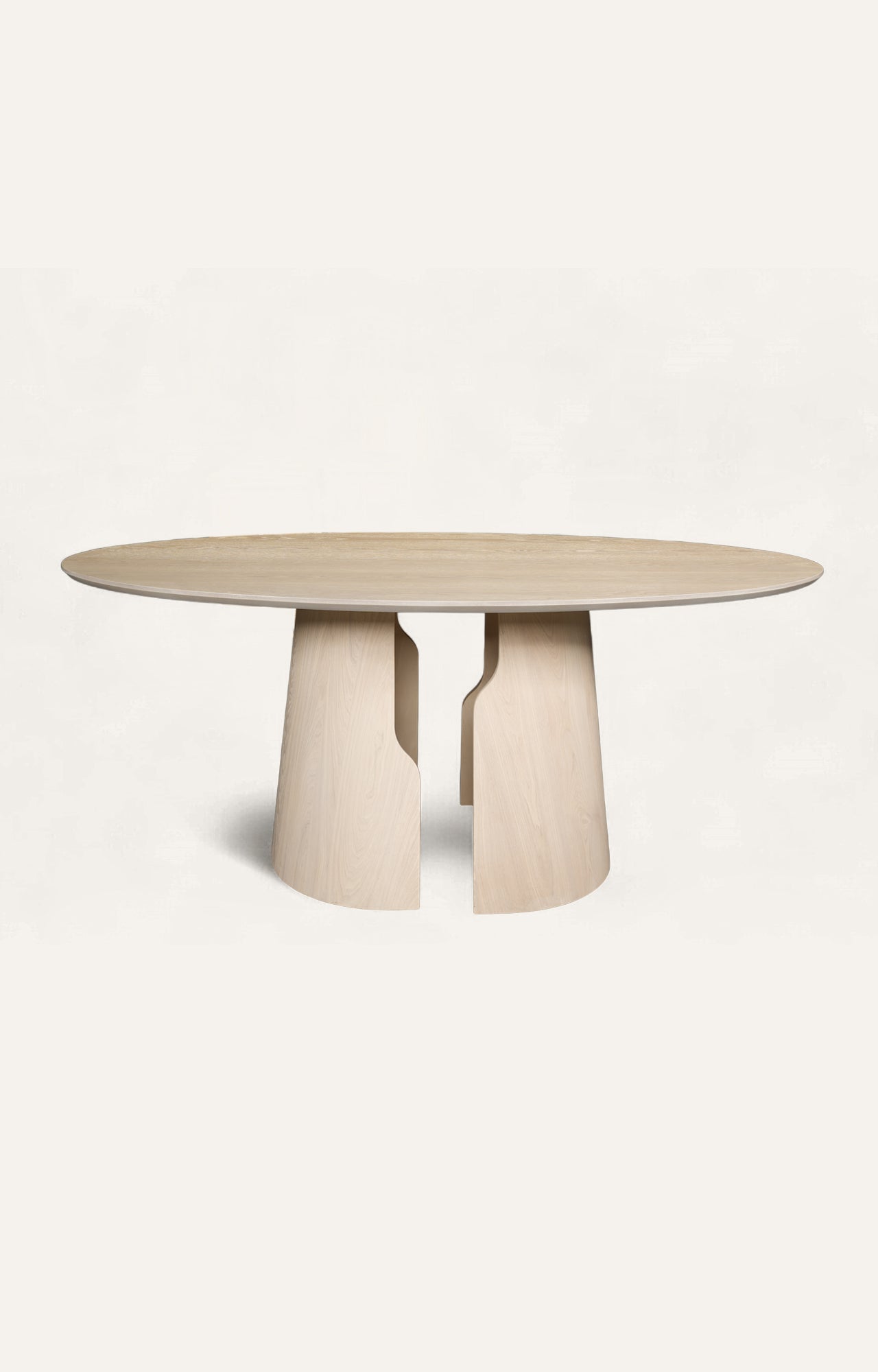 Contemporary Sculptural Round Table in Light Wood