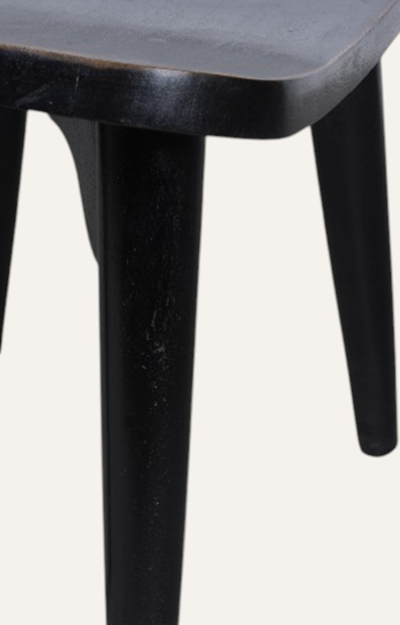 Black Stool with Curved Seat