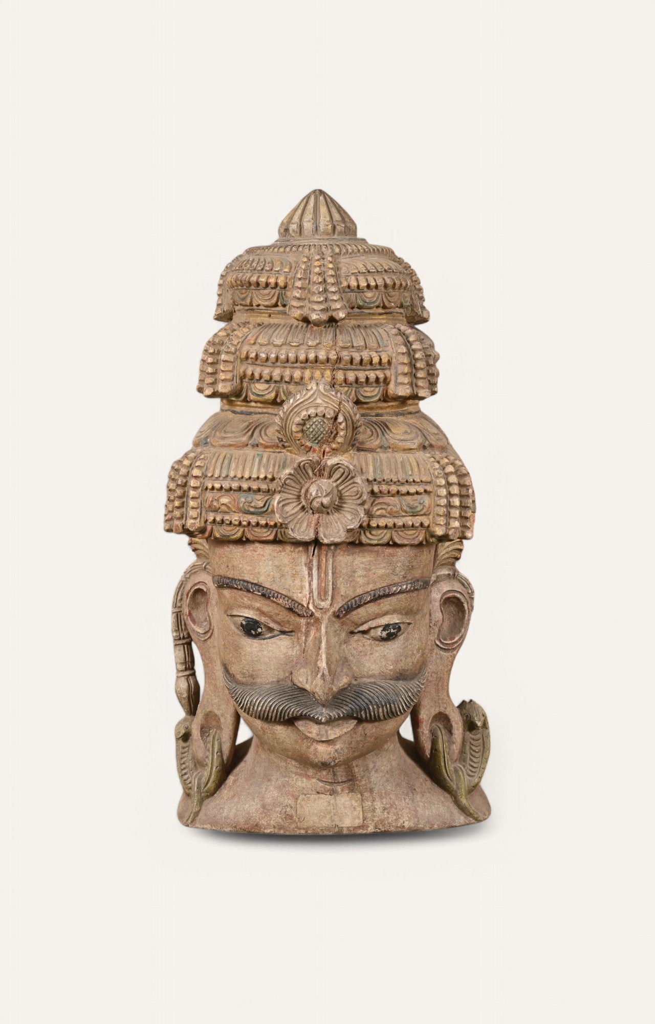 Guardian of Temples Hand-Carved Wooden Wall Mask