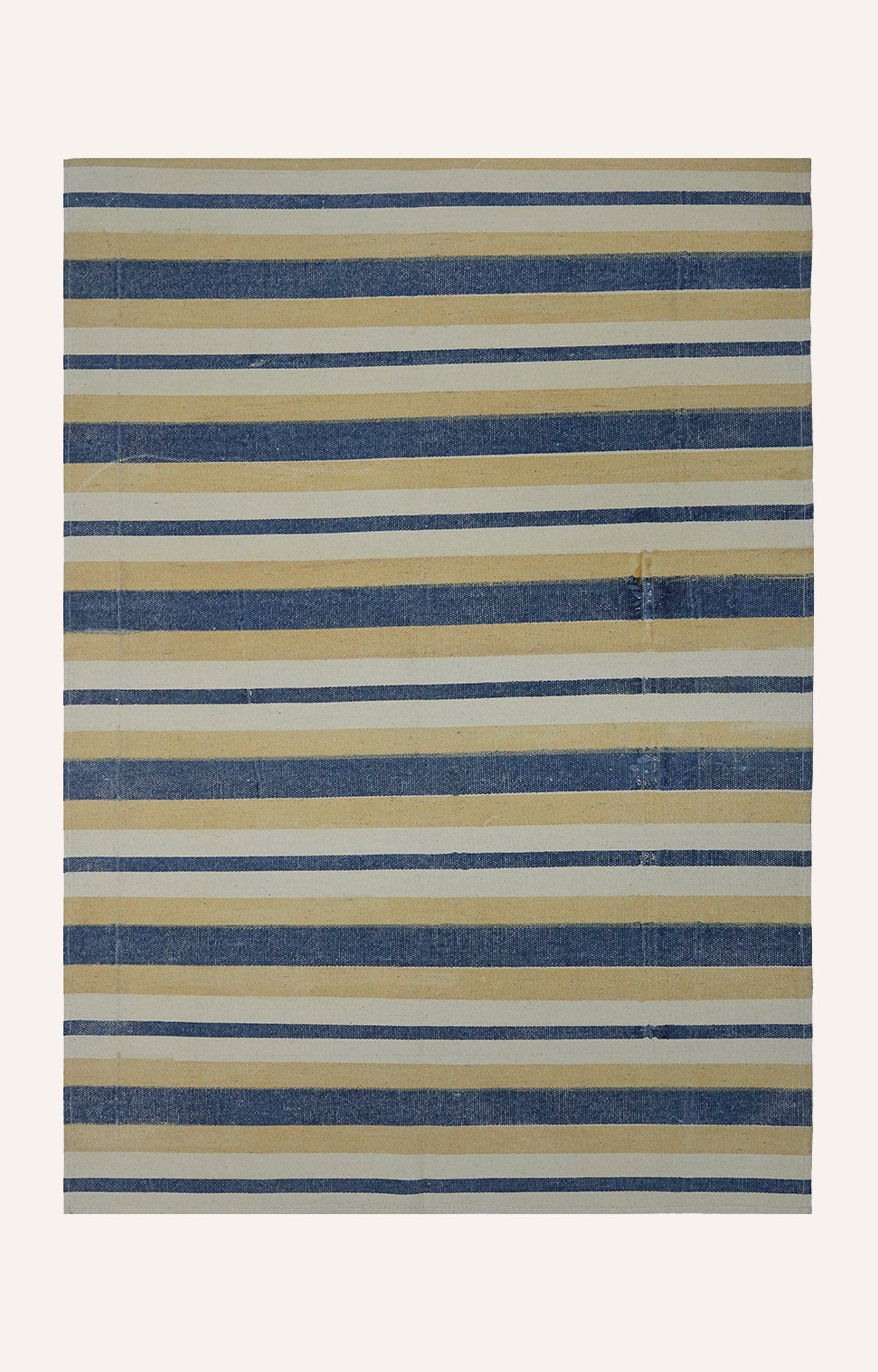 Screen Printed Handwoven Striped Area Rug