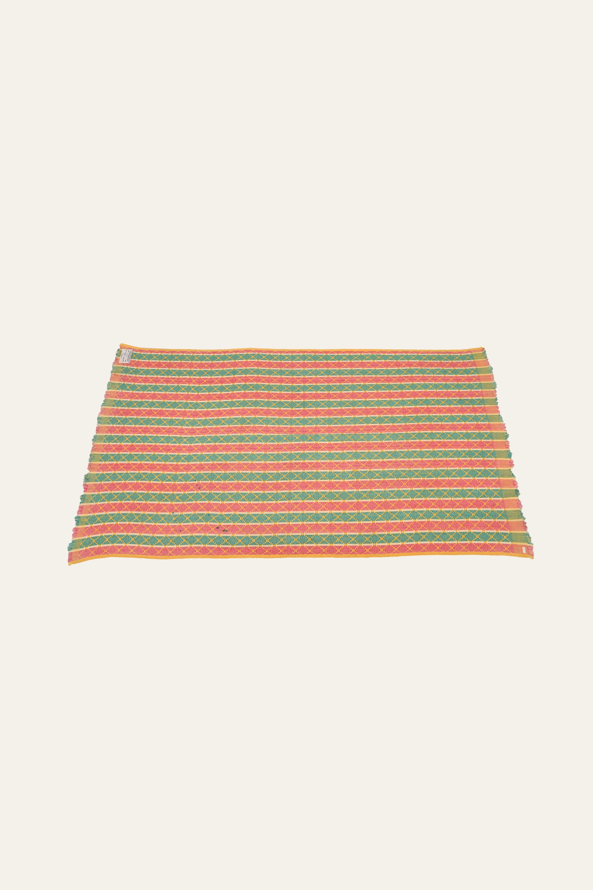 Red & Green Reversible Cotton Punjabi Khes Blanket
