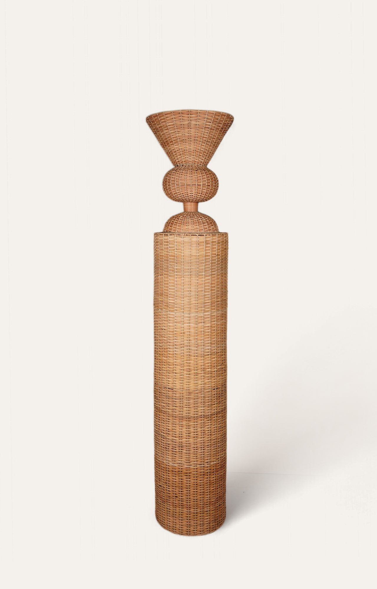 Sculptural Natural Cane Planter - Tall