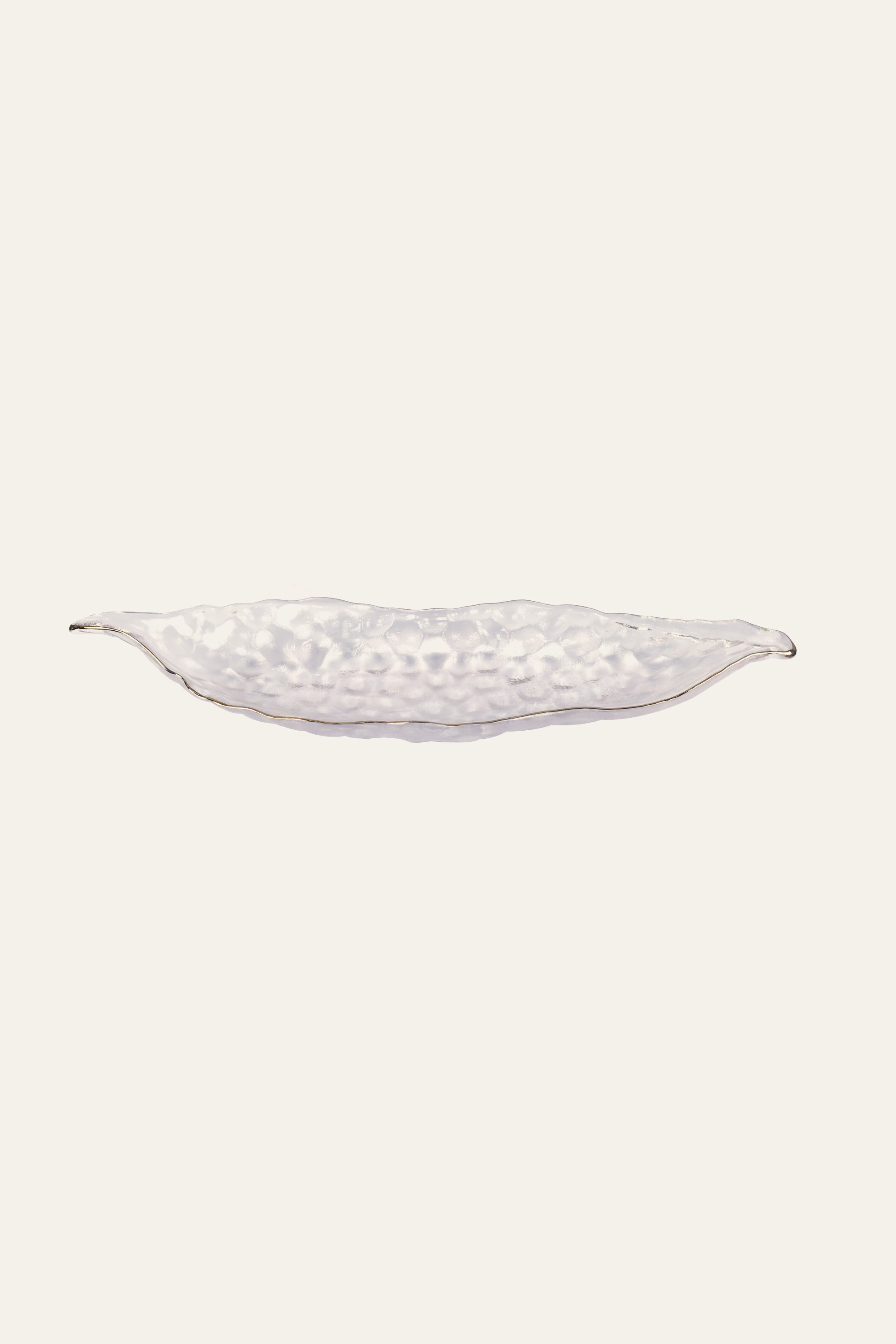 Leaf-Shaped Textured Glass Serving Platter – Sushi & Appetizer Tray
