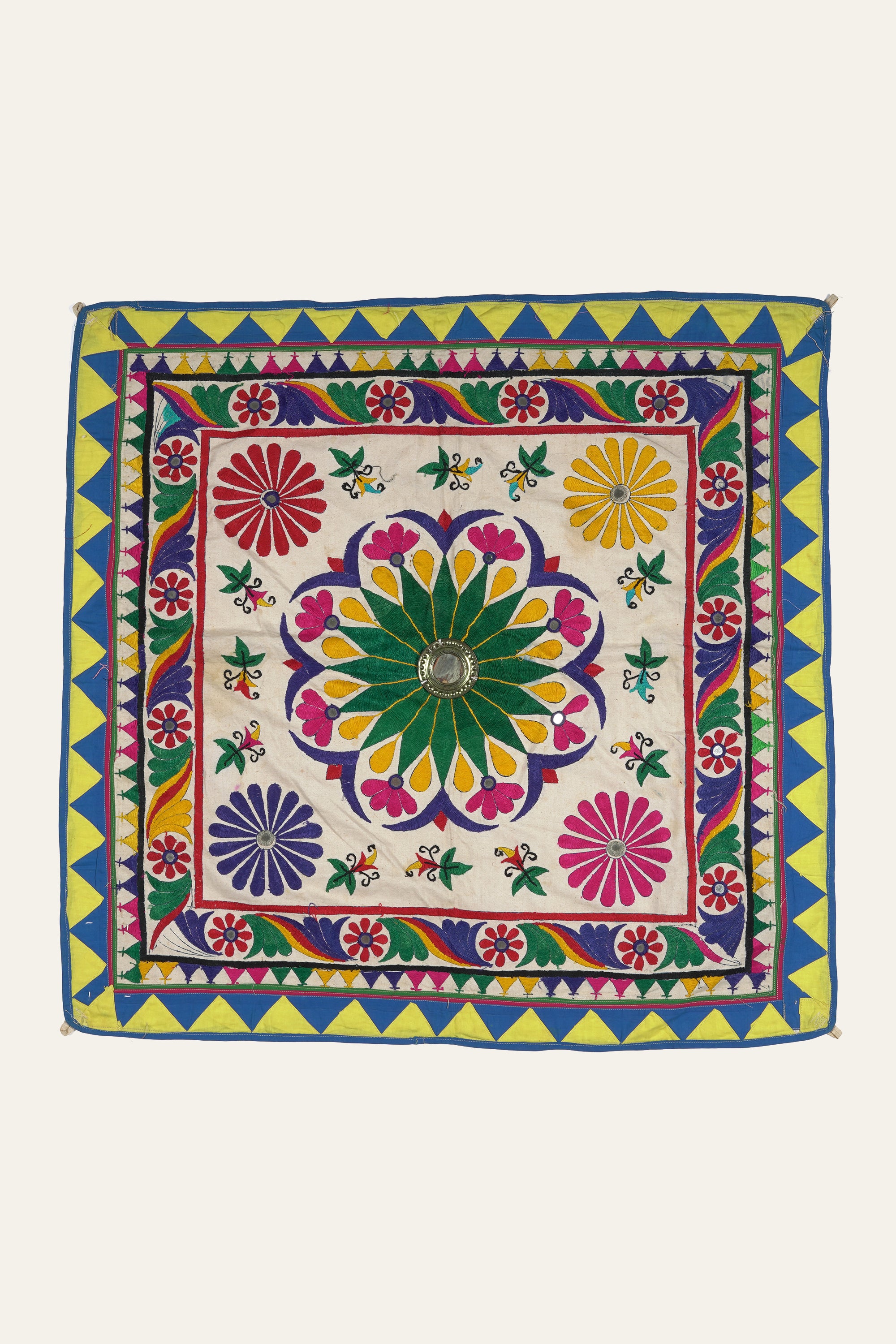 Kutch Embroidery Wall Hanging with Floral Motifs