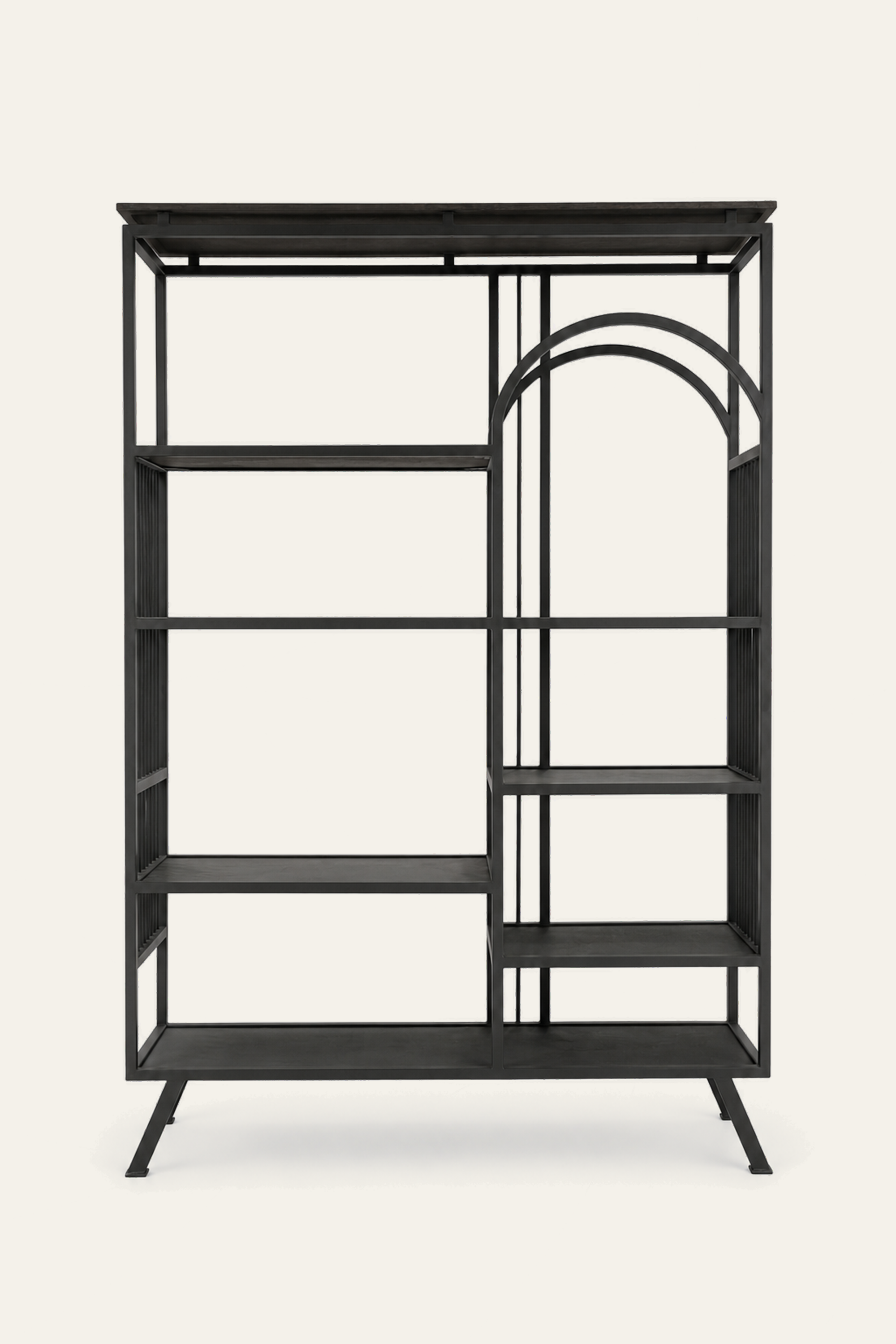 Black Modern Multi-tiered Metal Arch Shelf
