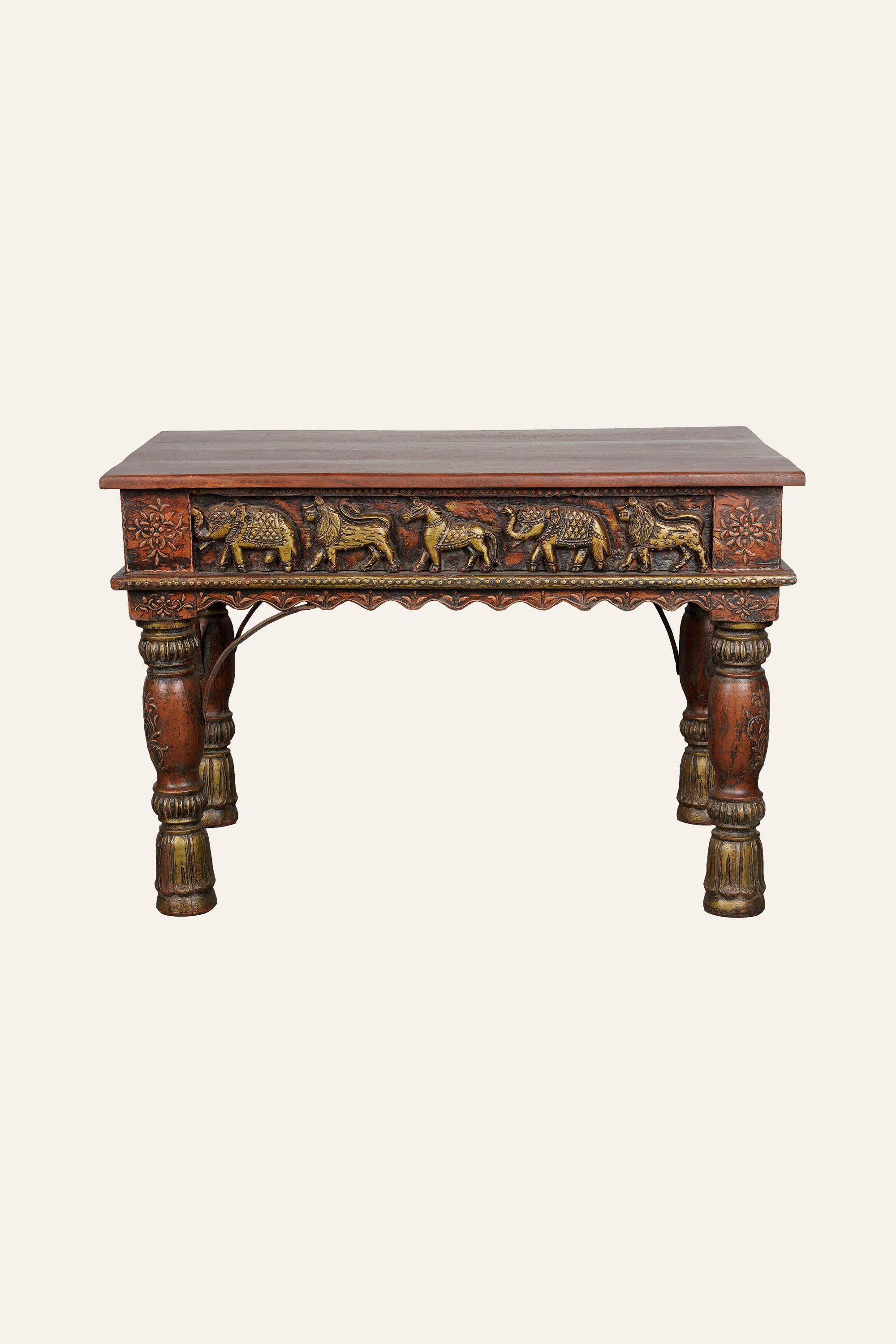 Rajasthan Style Animal Carved Coffee Table
