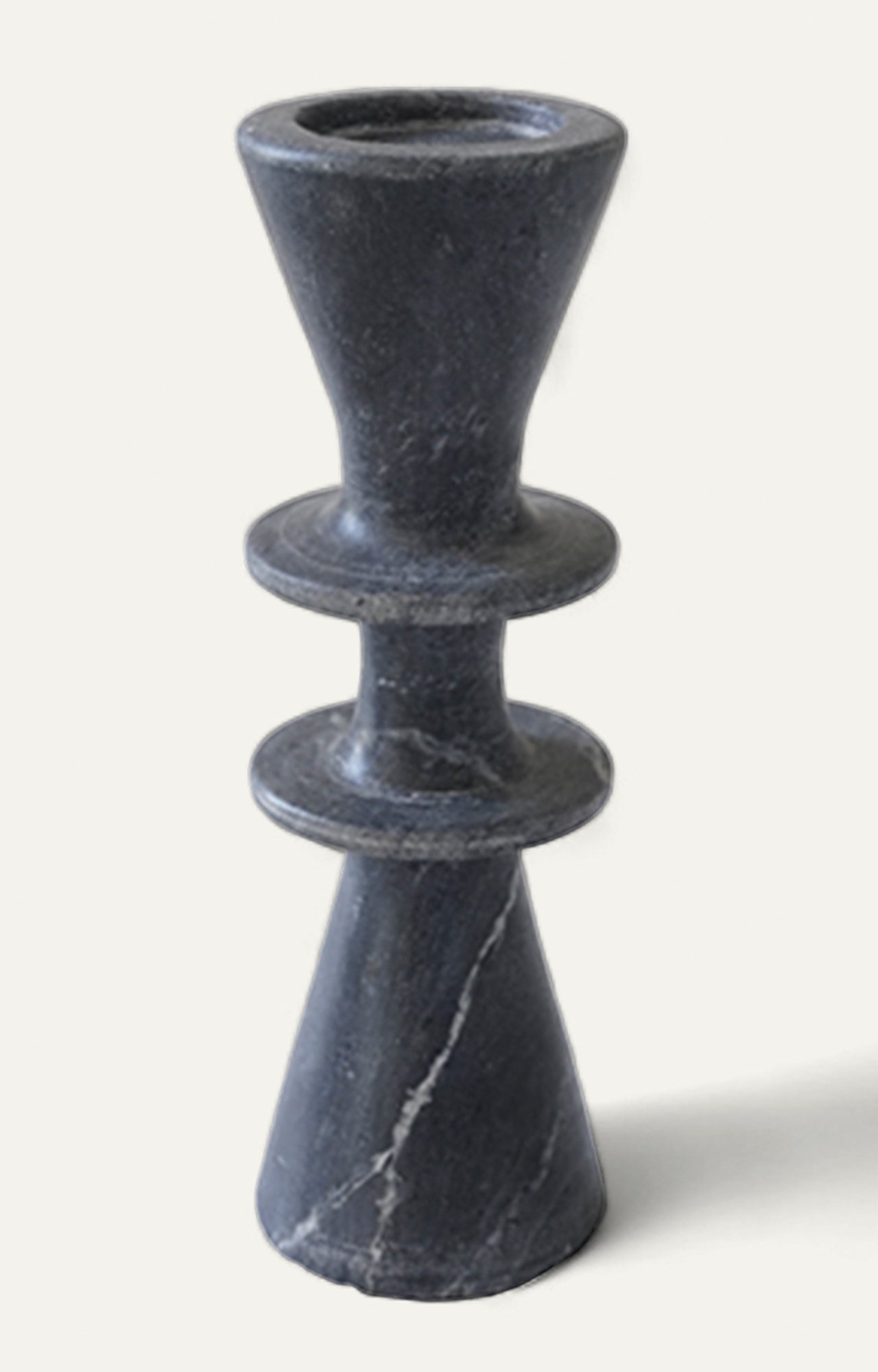 Sleek Black Marble Candle Stand