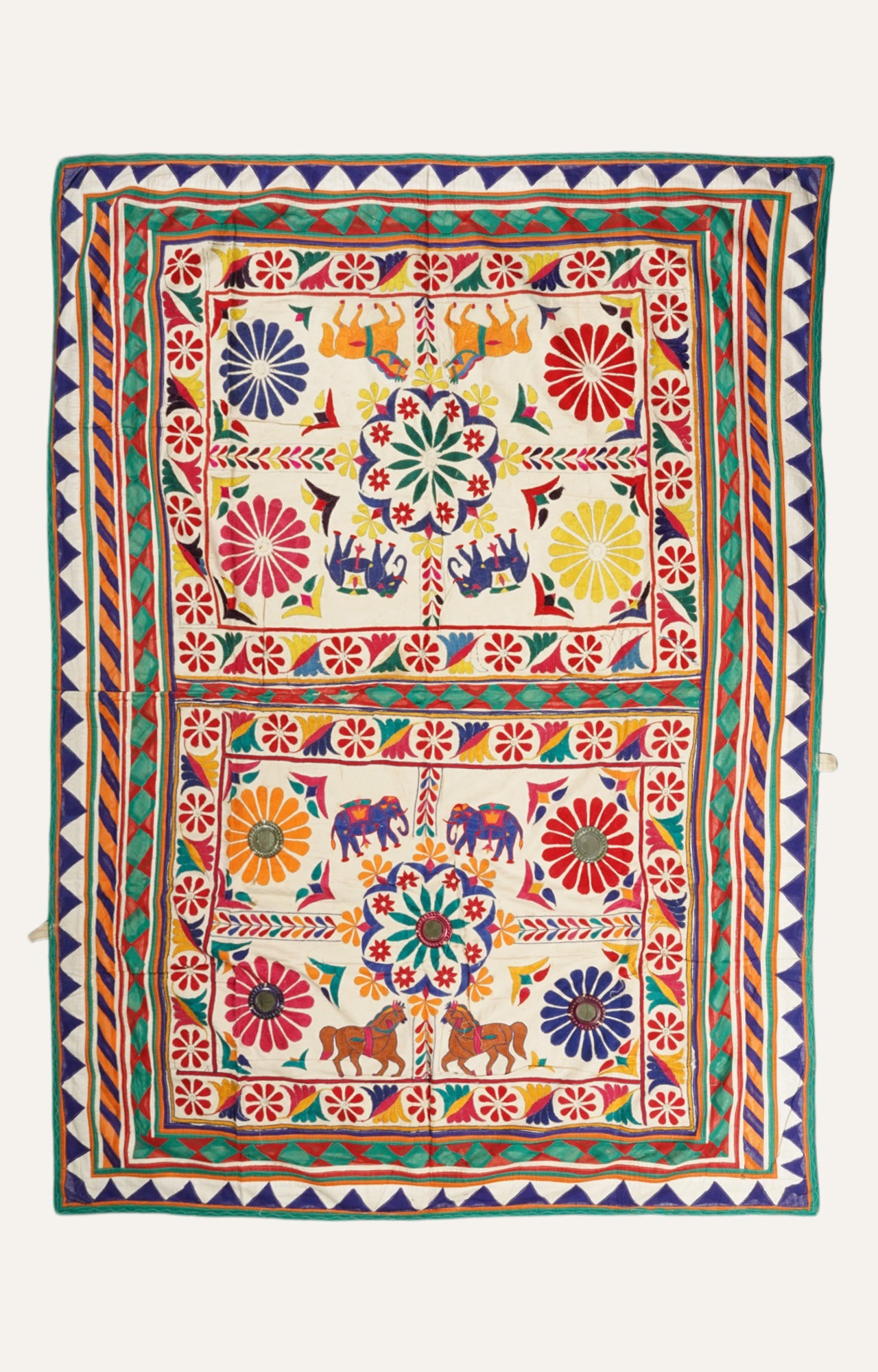 Vibrant Kutch Embroidered Wall Hanging Textile