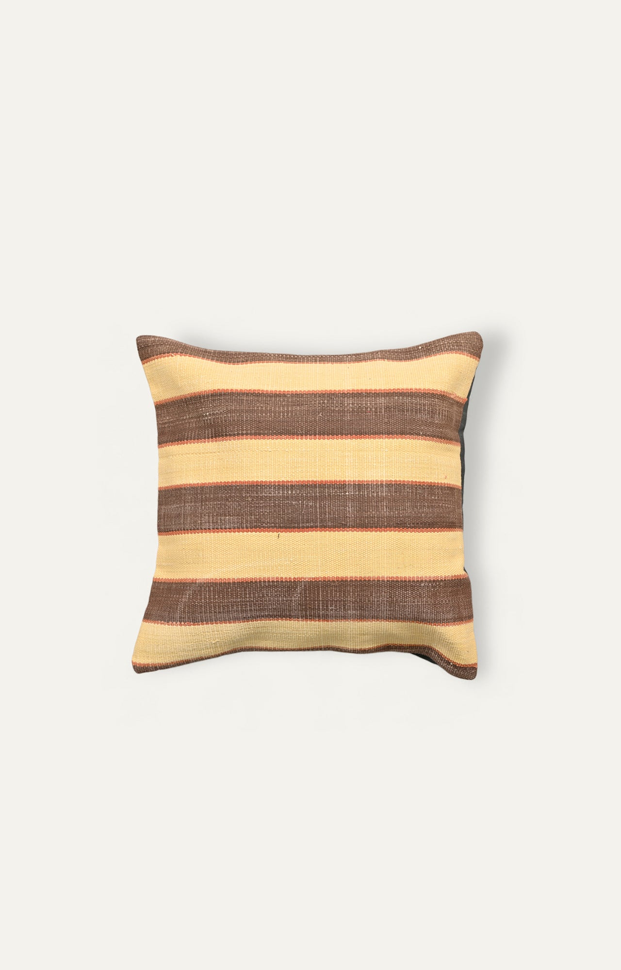 Brown Striped Handwoven Cushion Cover