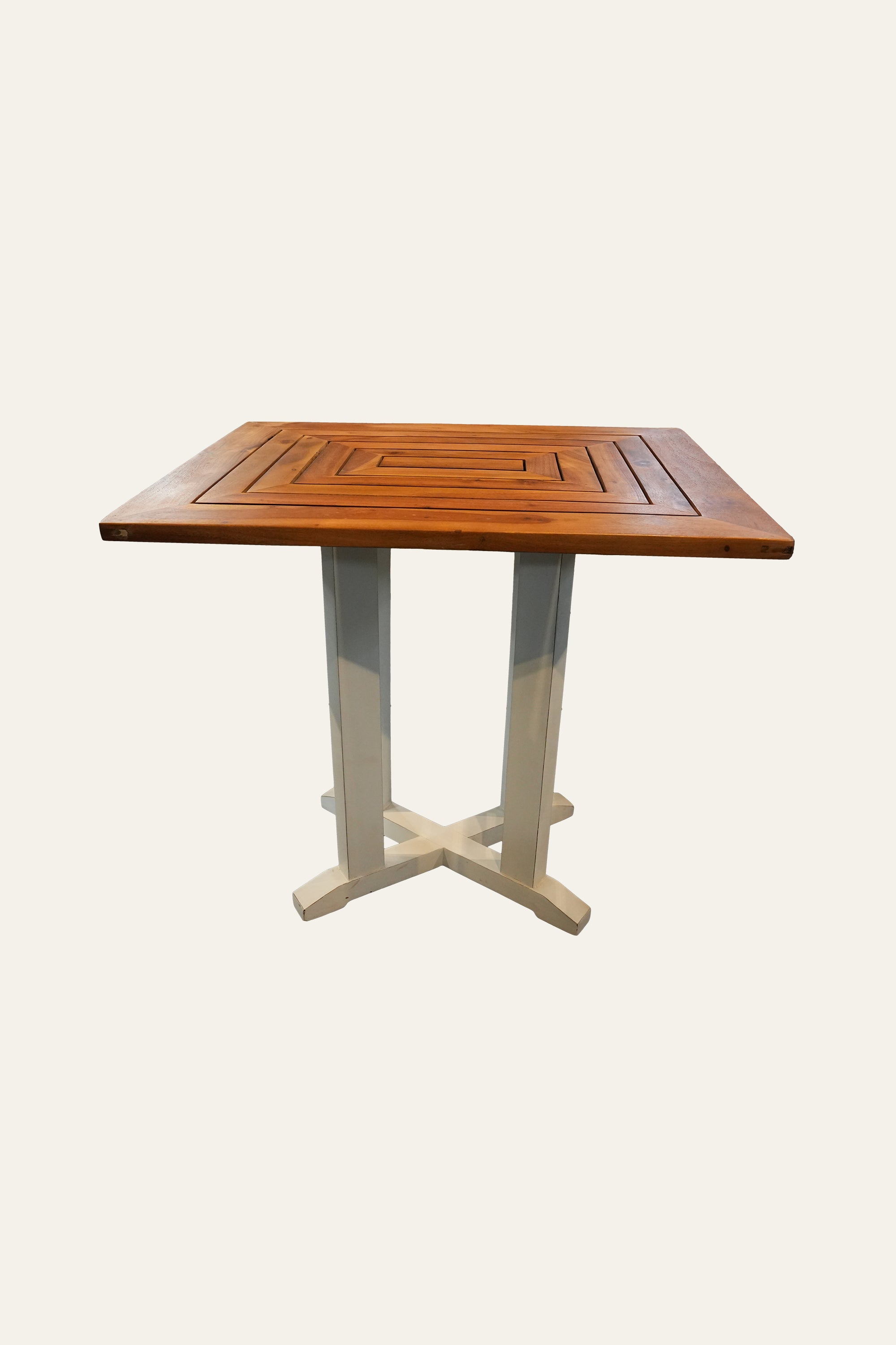 Two-Toned Square Solid Wood Bistro Table