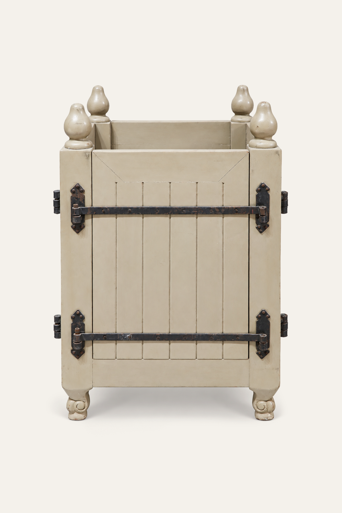 Square Wooden Planter Box with Metal Hardware