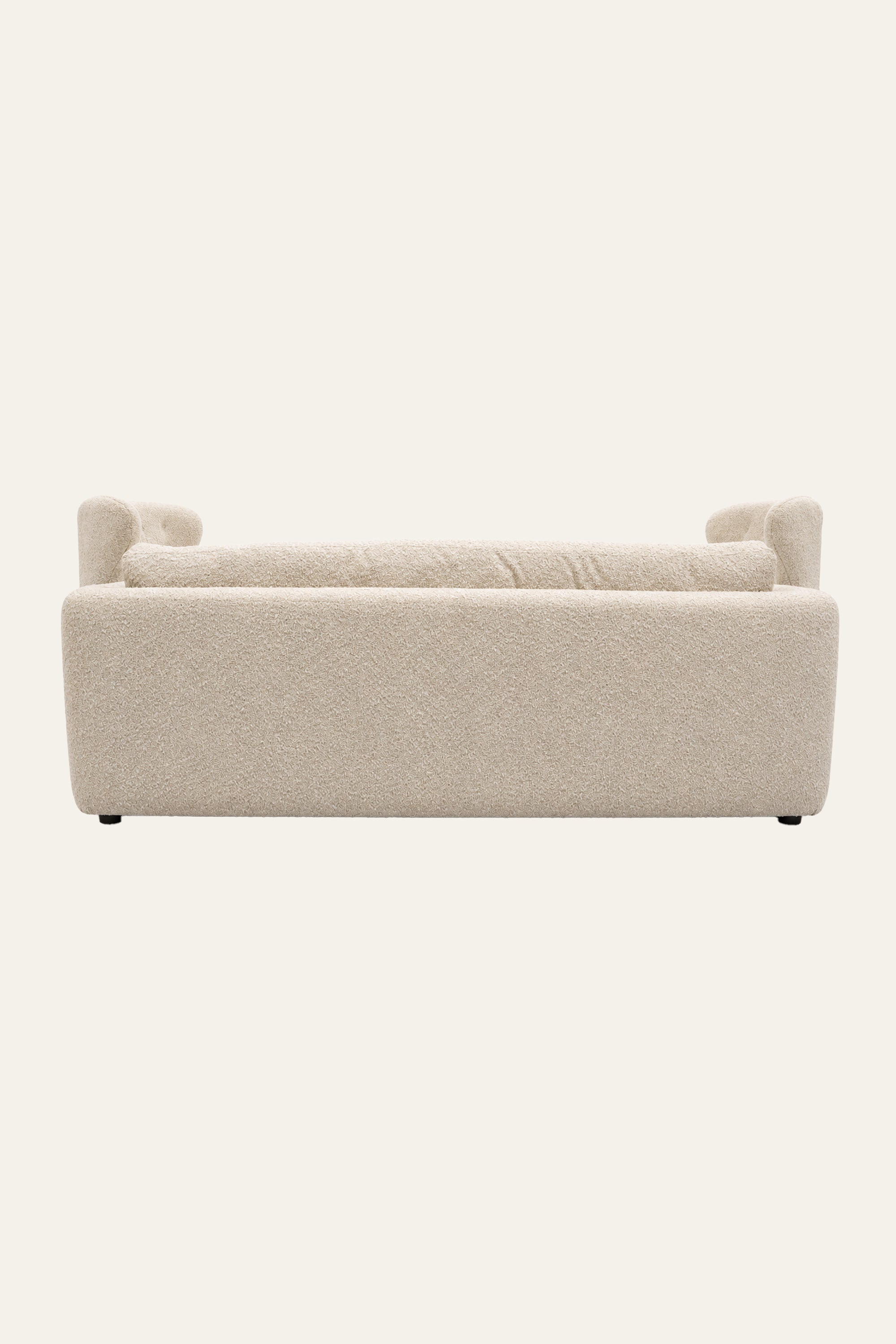 White Boucle Living Room Sofa with Nail Stud Detail