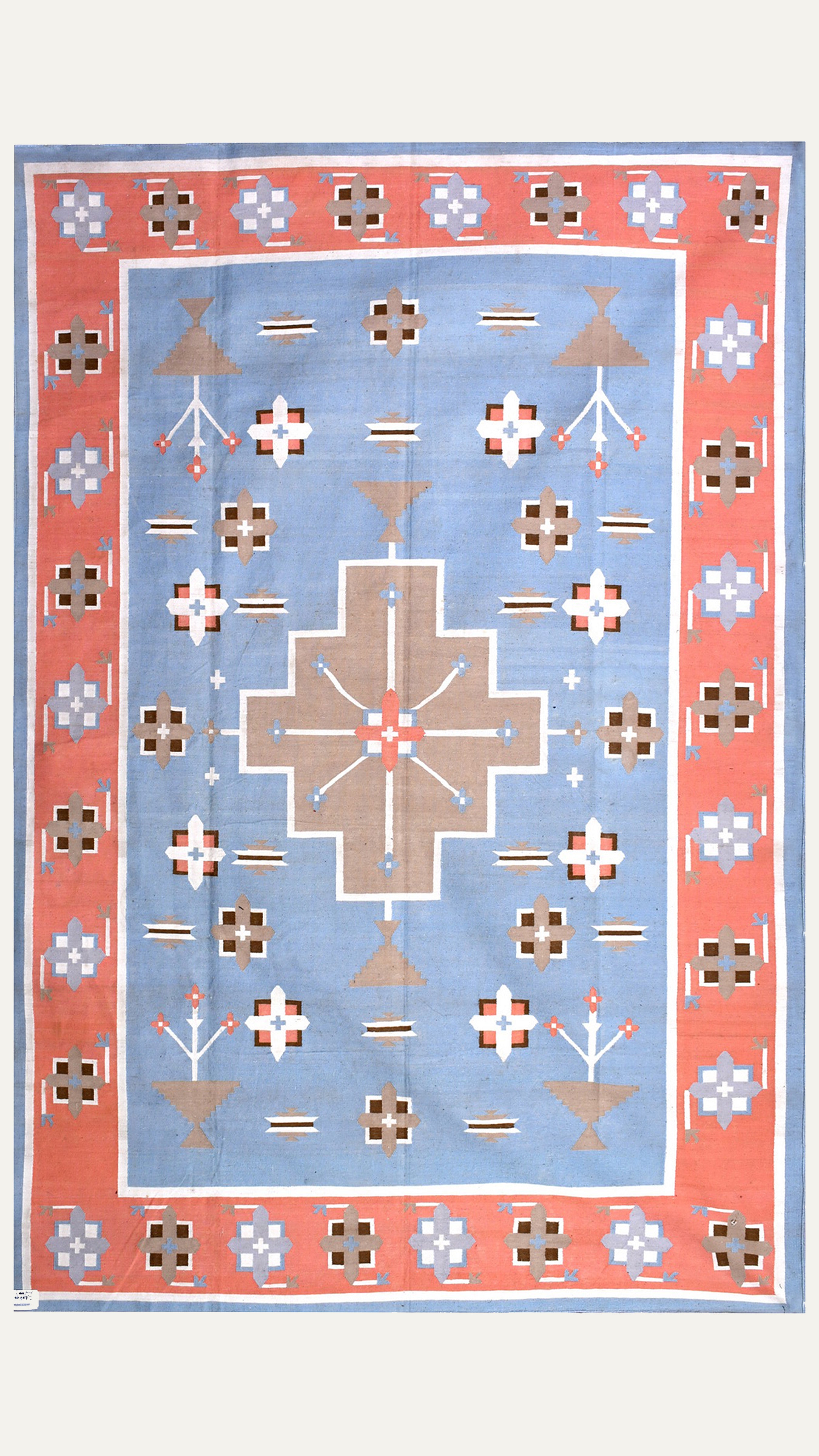 Coral Bloom Cotton Rug