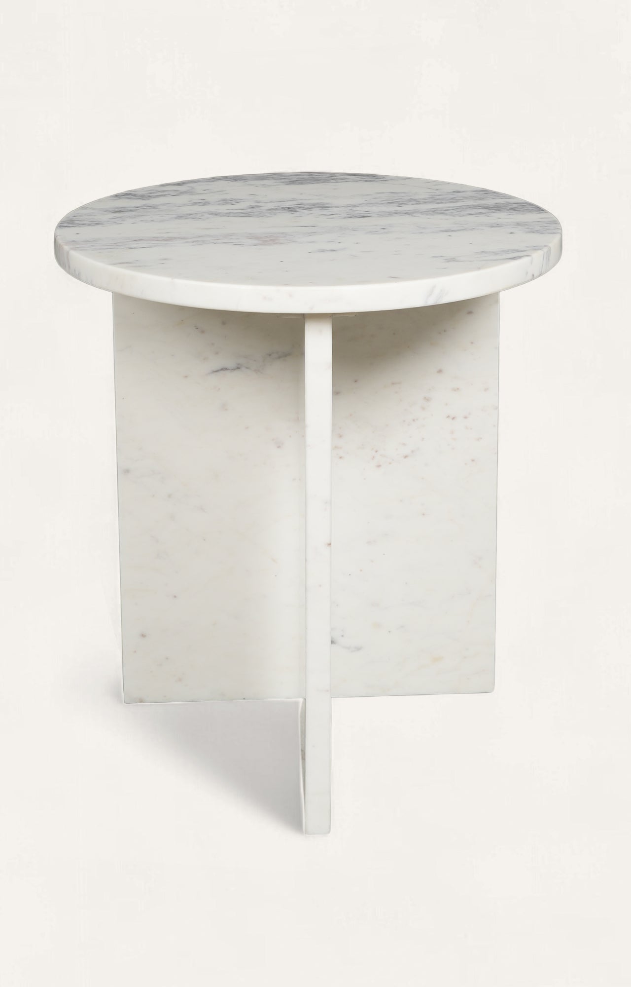 Minimalist White Marble Accent Table
