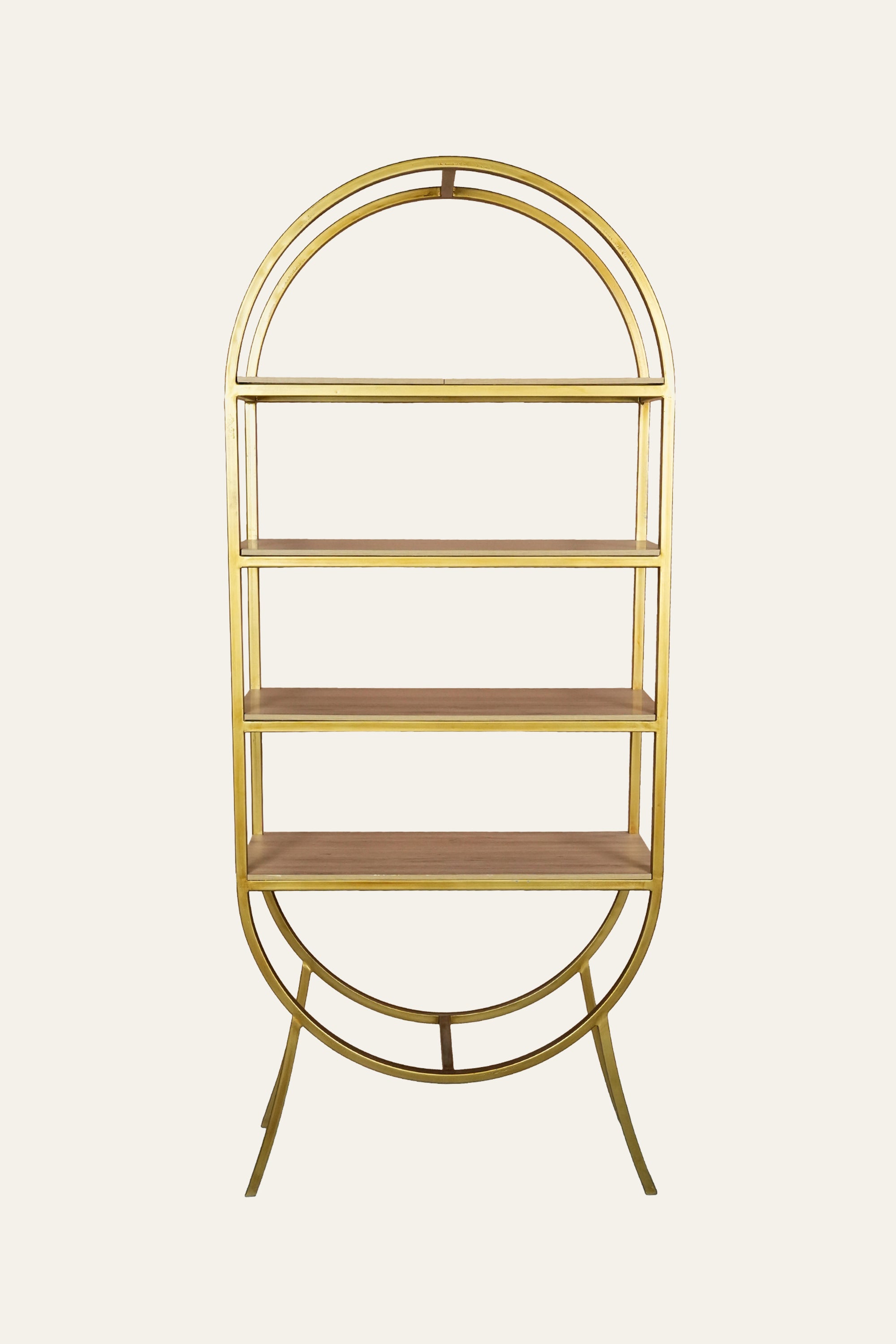 Oval 4-Tiered Metal Display Shelf for Living Room