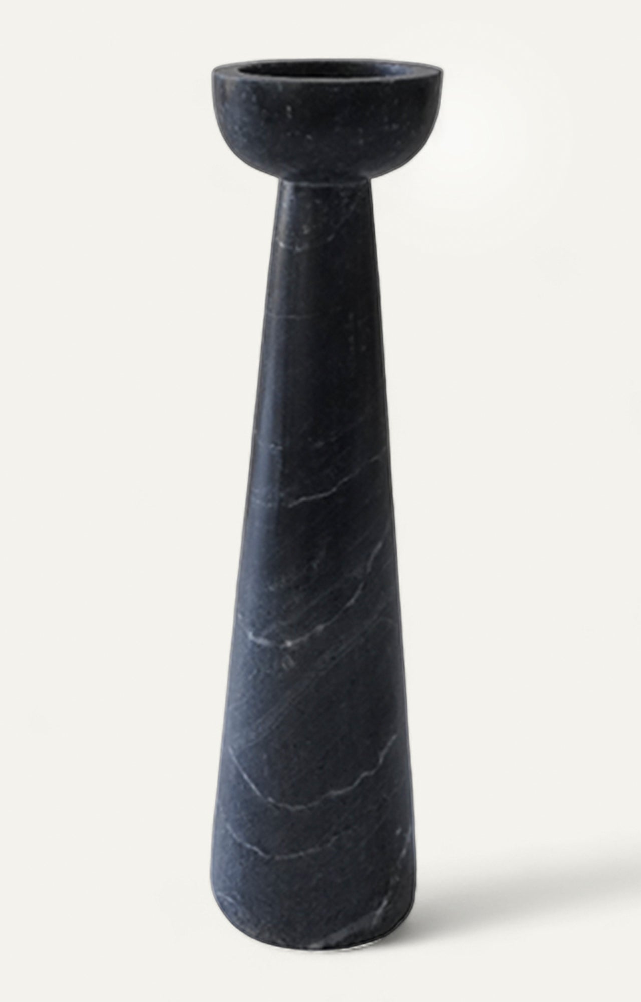 Sleek Black Marble Candle Stand