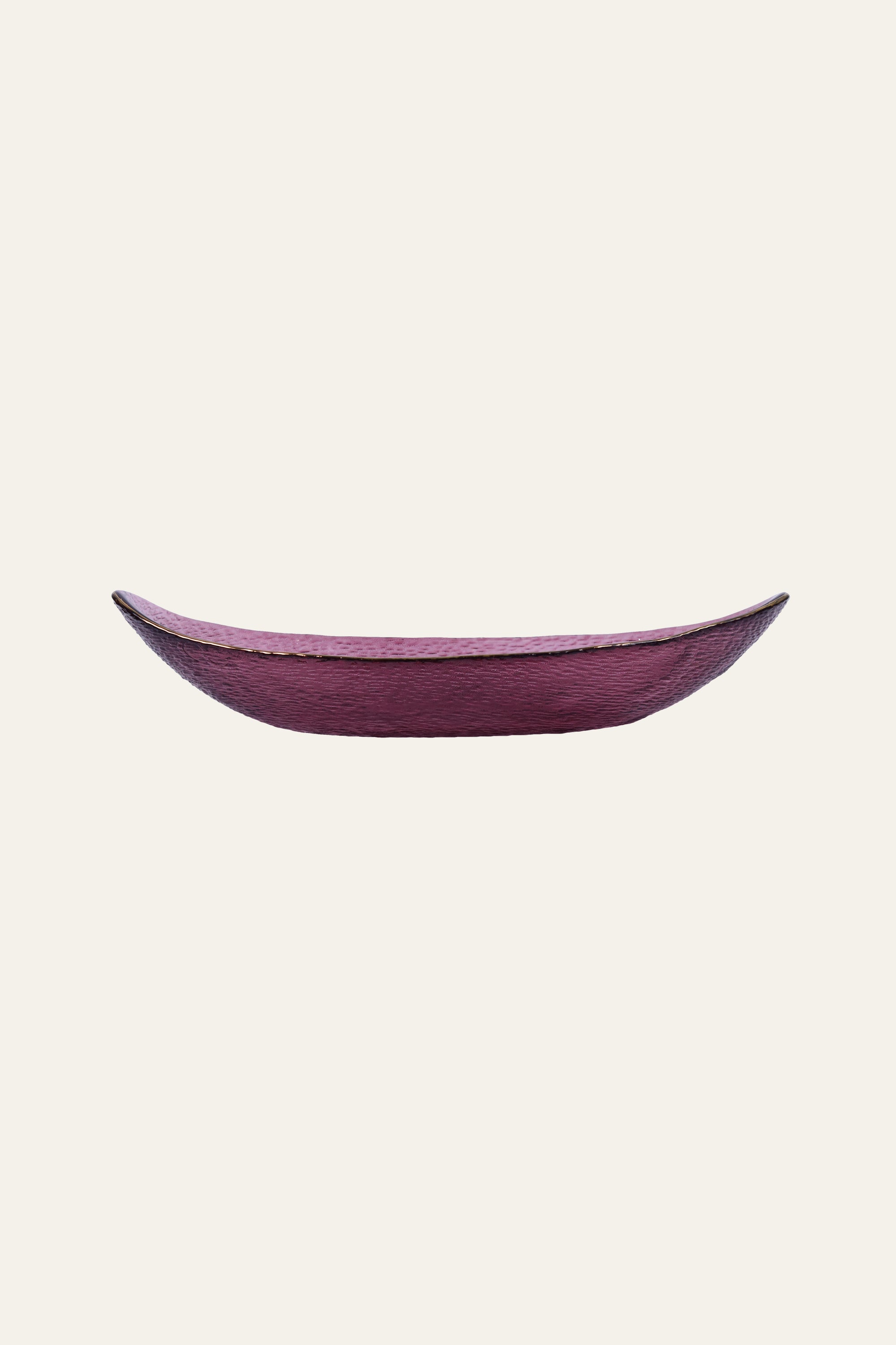 Textured Burgundy Glass Serving Dish