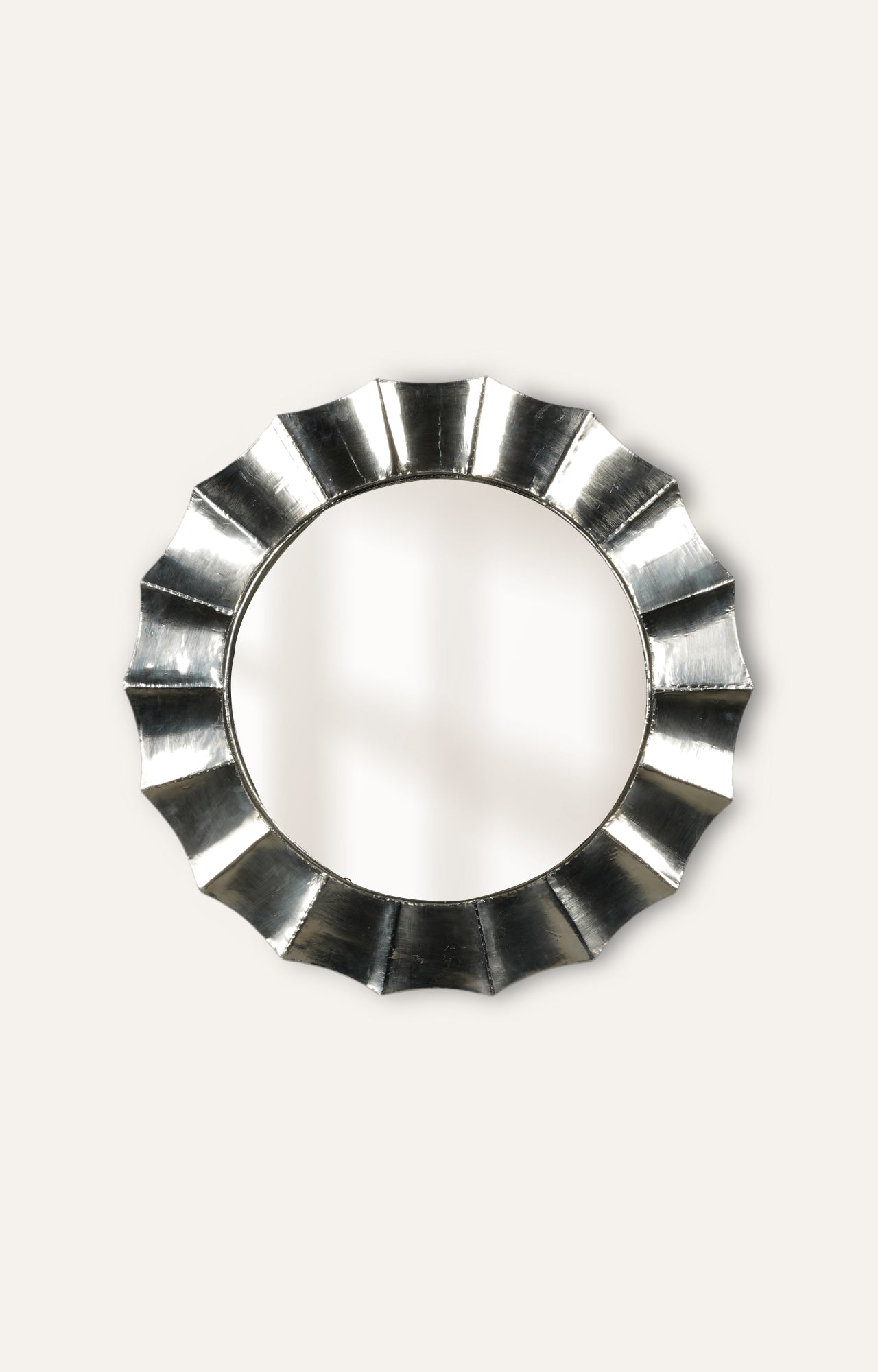 Silver Framed Round Wall Mirror