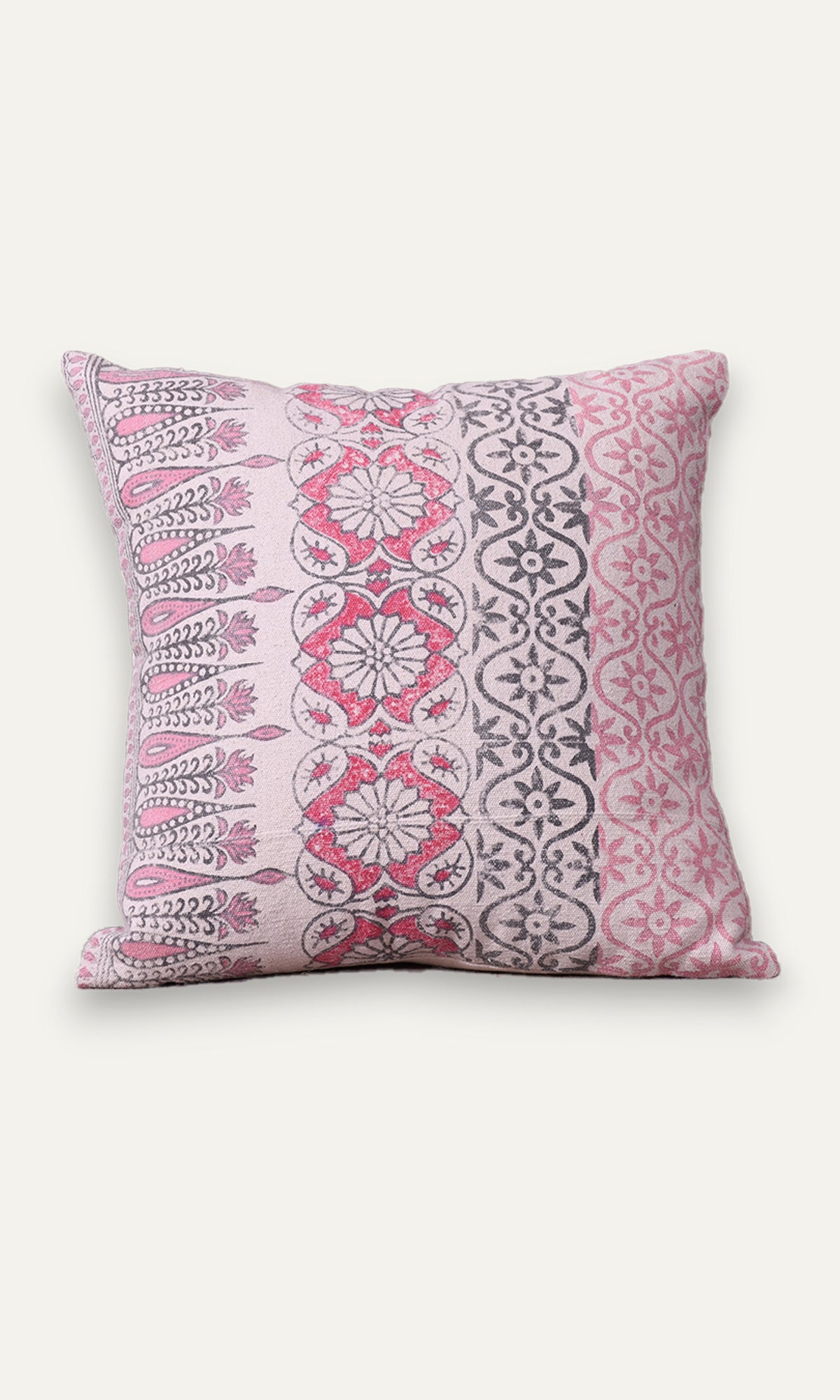 Pink Floral Print Cushion Cover