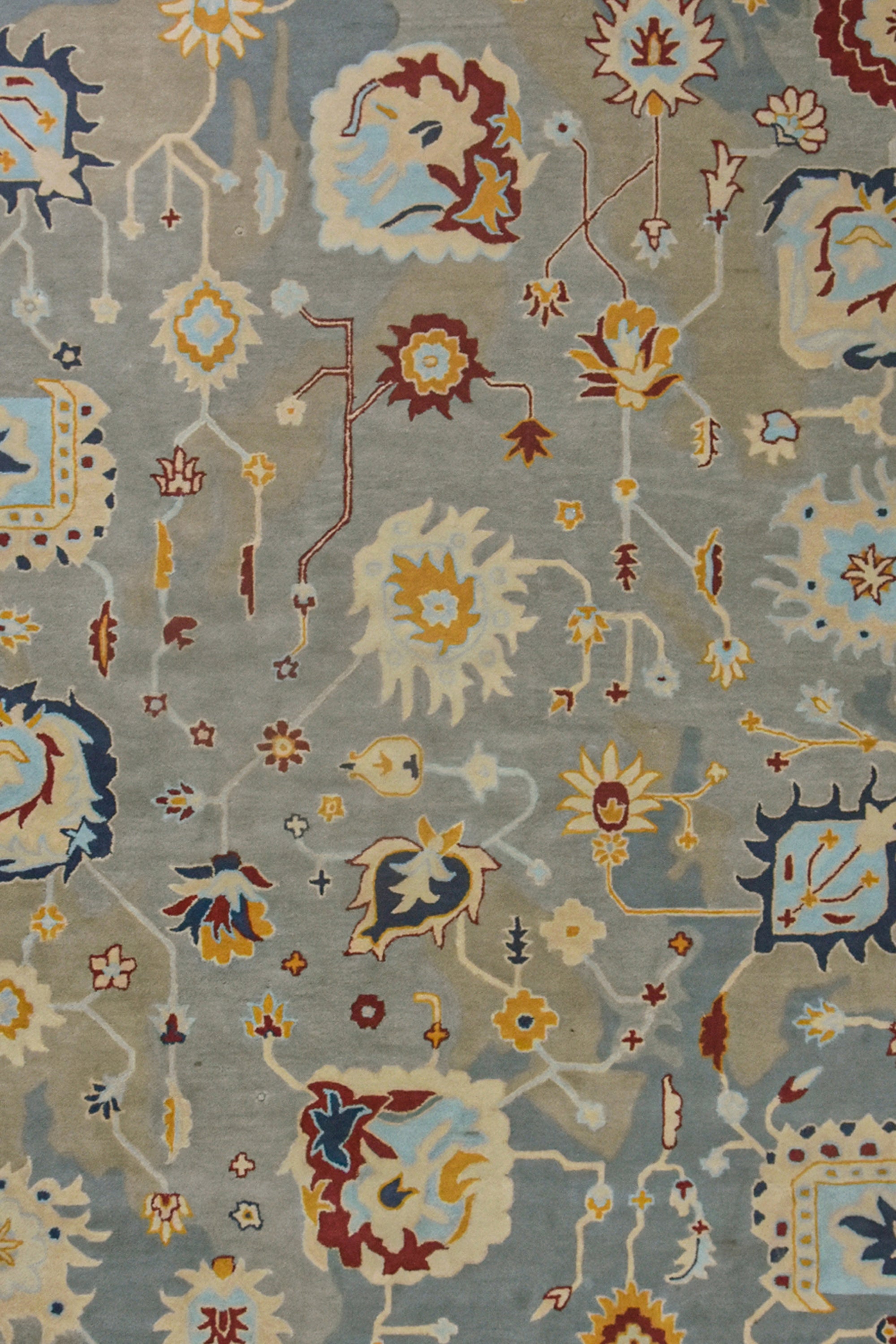 8x10 Ft. Pastel Floral Handtufted Wool Area Carpet