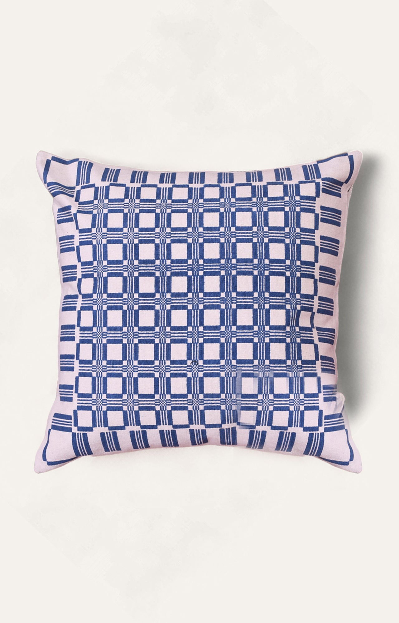 Blue Geometric Printed Cushion Cover