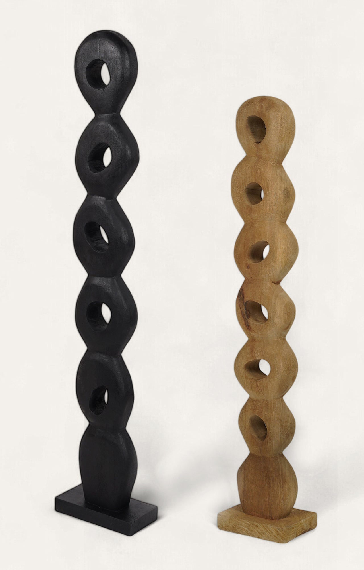 The Eternal Hoop – Black Mango Wood Modern Sculpture