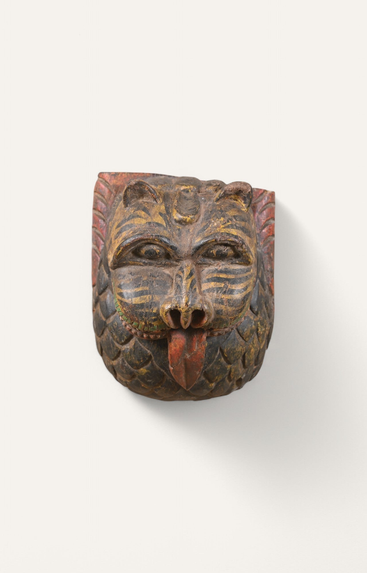 Hand Carved Tribal Tiger Wall Mask