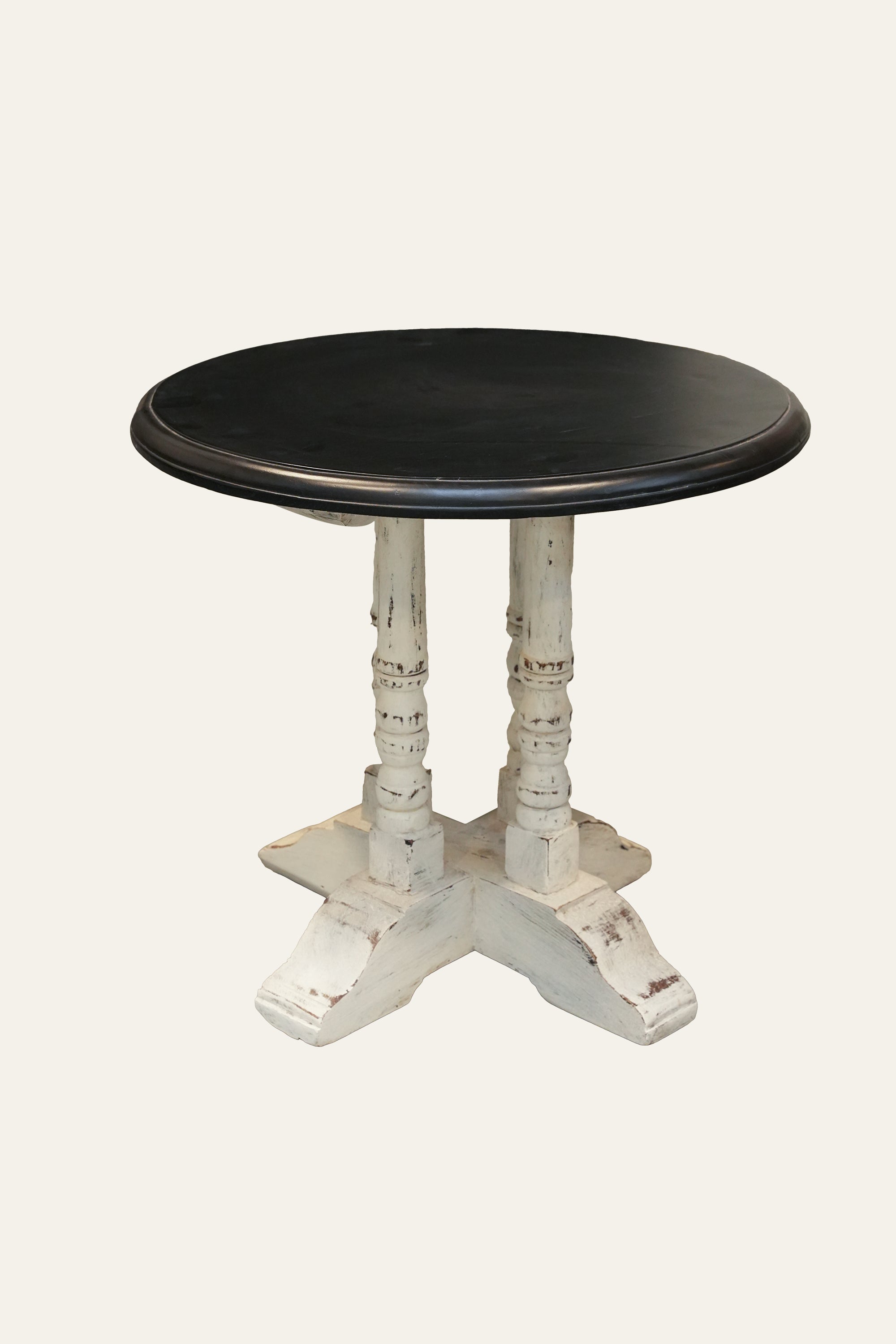 Black Marble Top Pedestal Side Table
