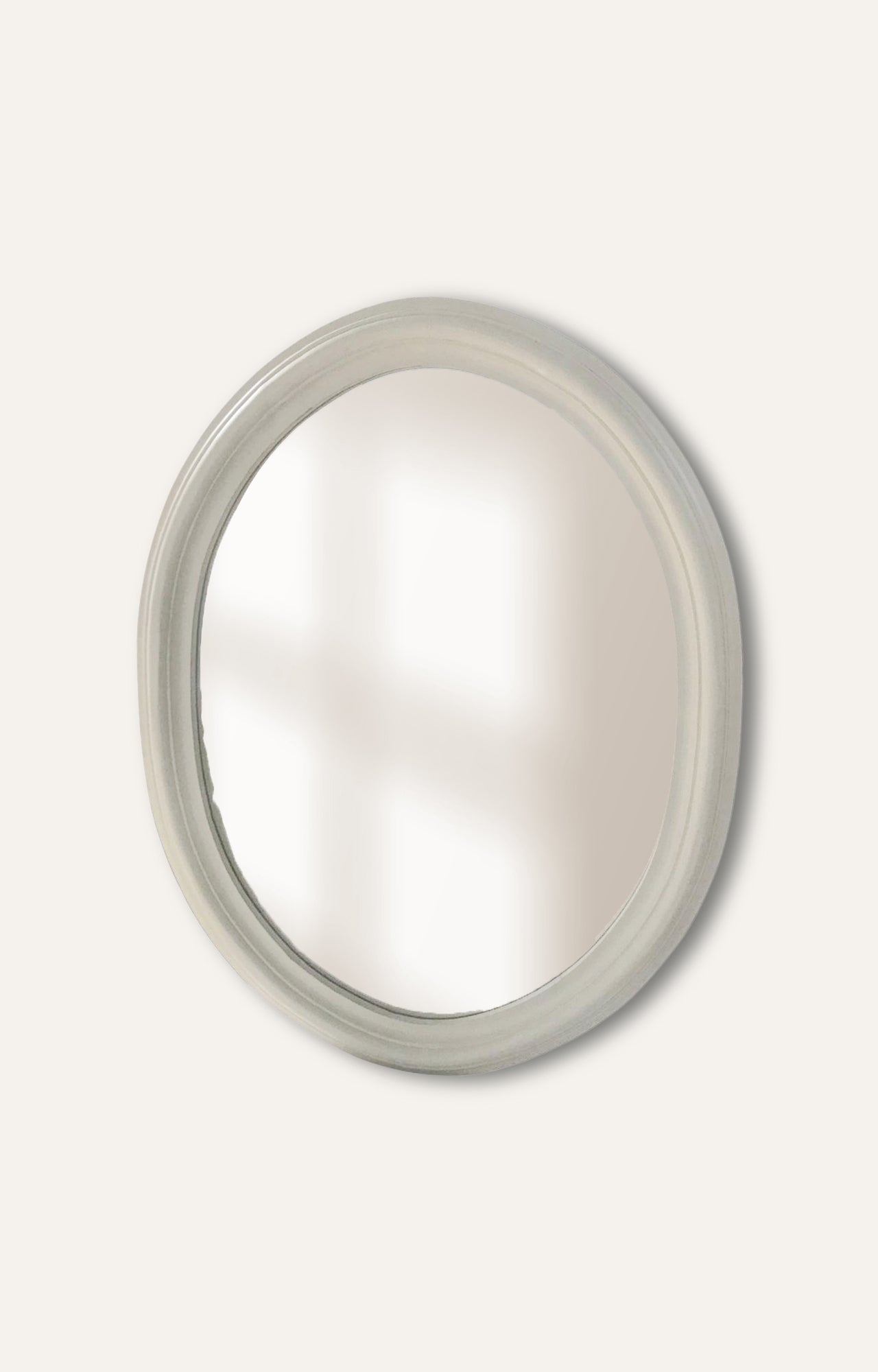 Elysia Oval Minimal Beige Mirror