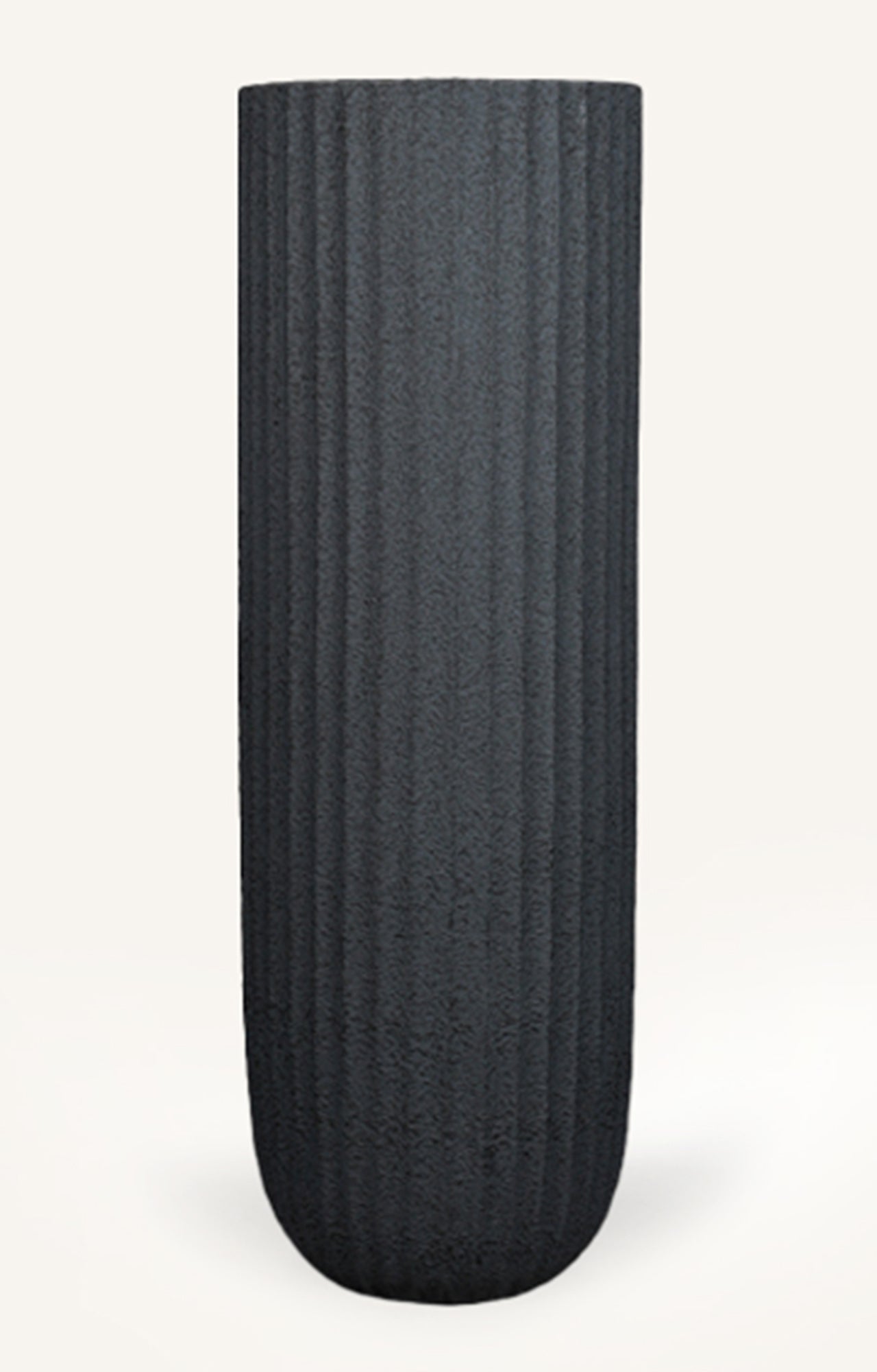 Charcoal Ribbed Resin Planter - Big