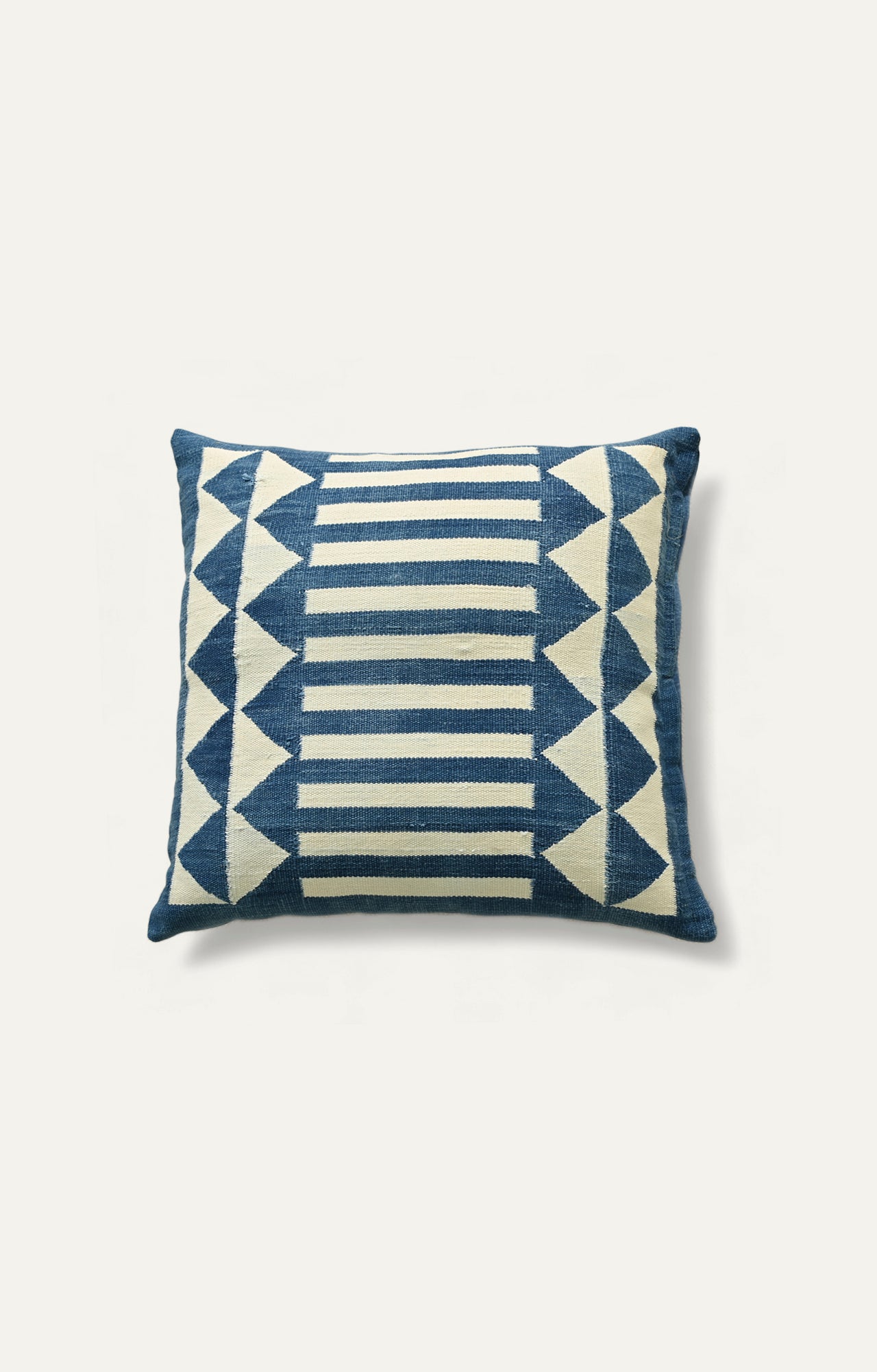 Blue Striped Handwoven Cushion Cover