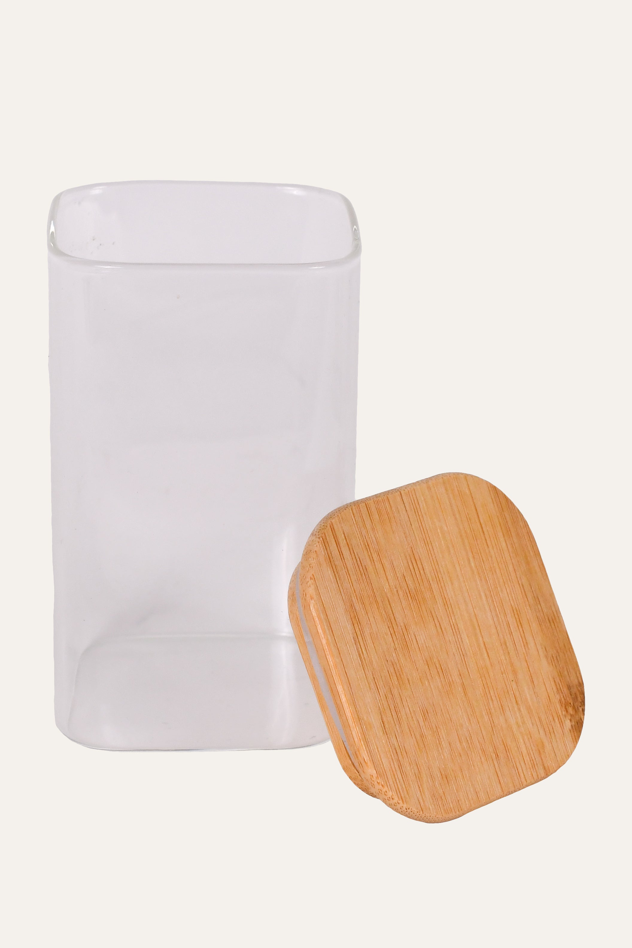 Small Clear Glass Lidded Jar | Modern Kitchen Jar