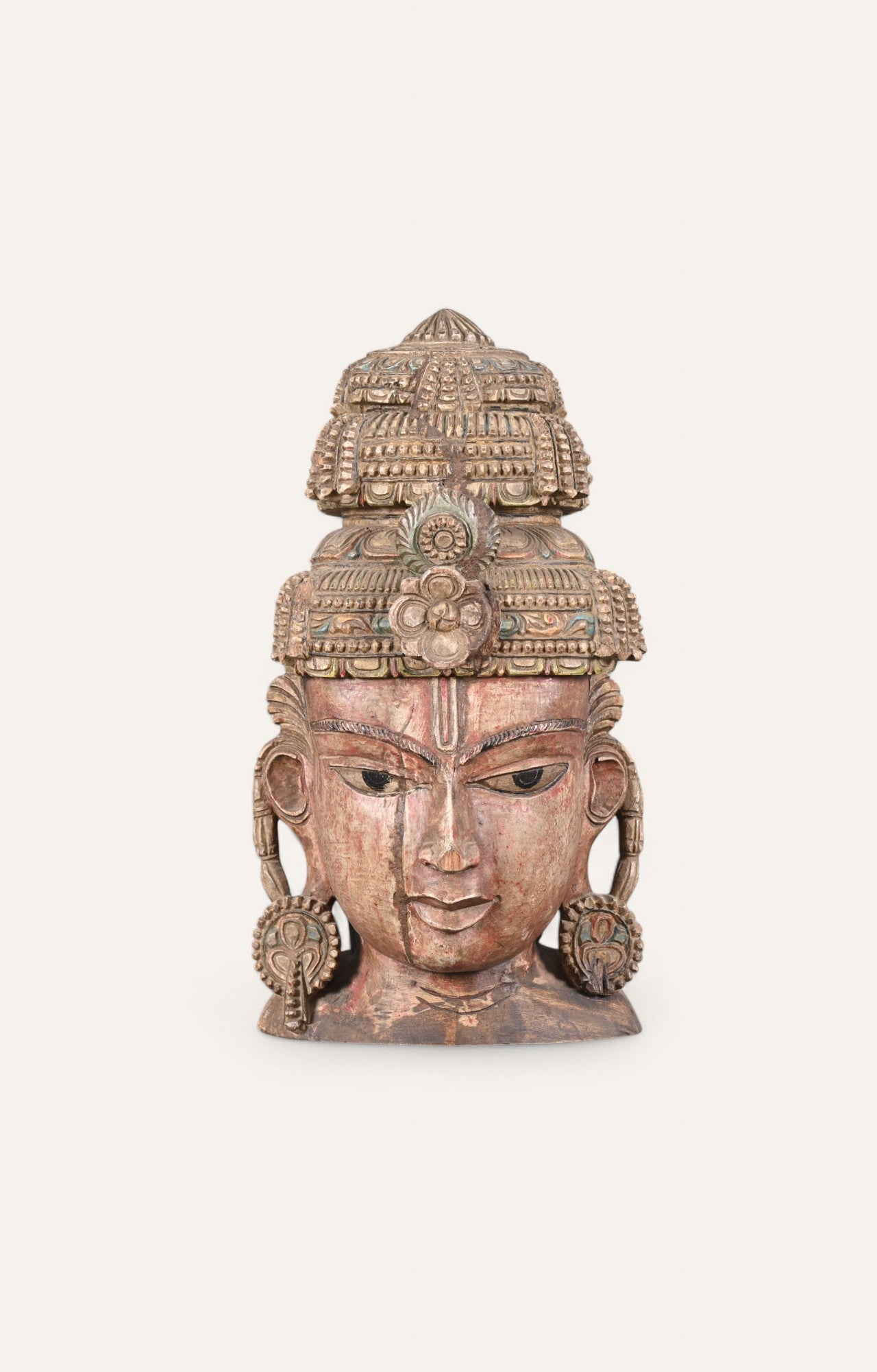 Traditional Hand-Carved Wooden Wall Mask