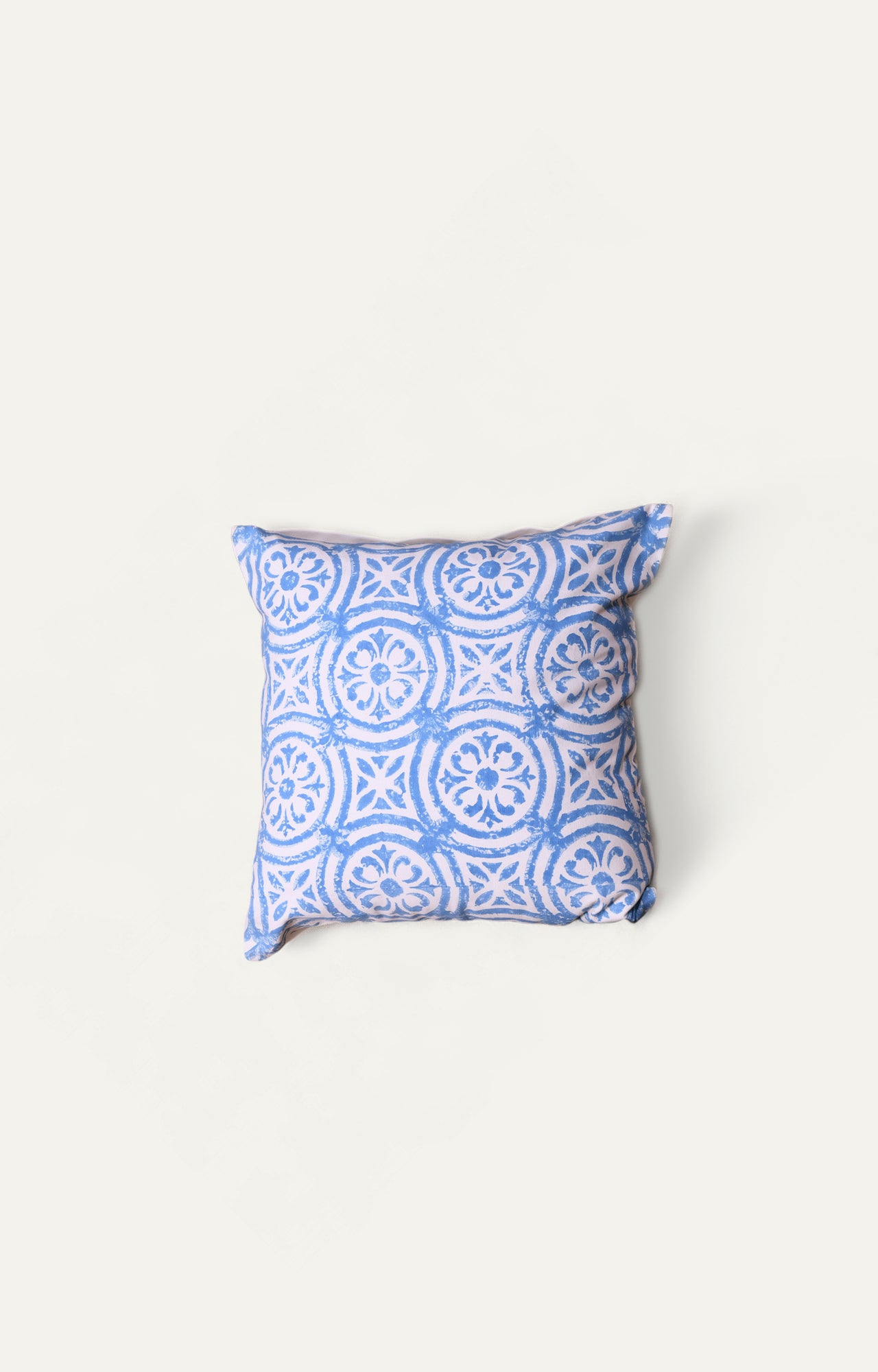 Blue Floral Cotton Cushion Cover