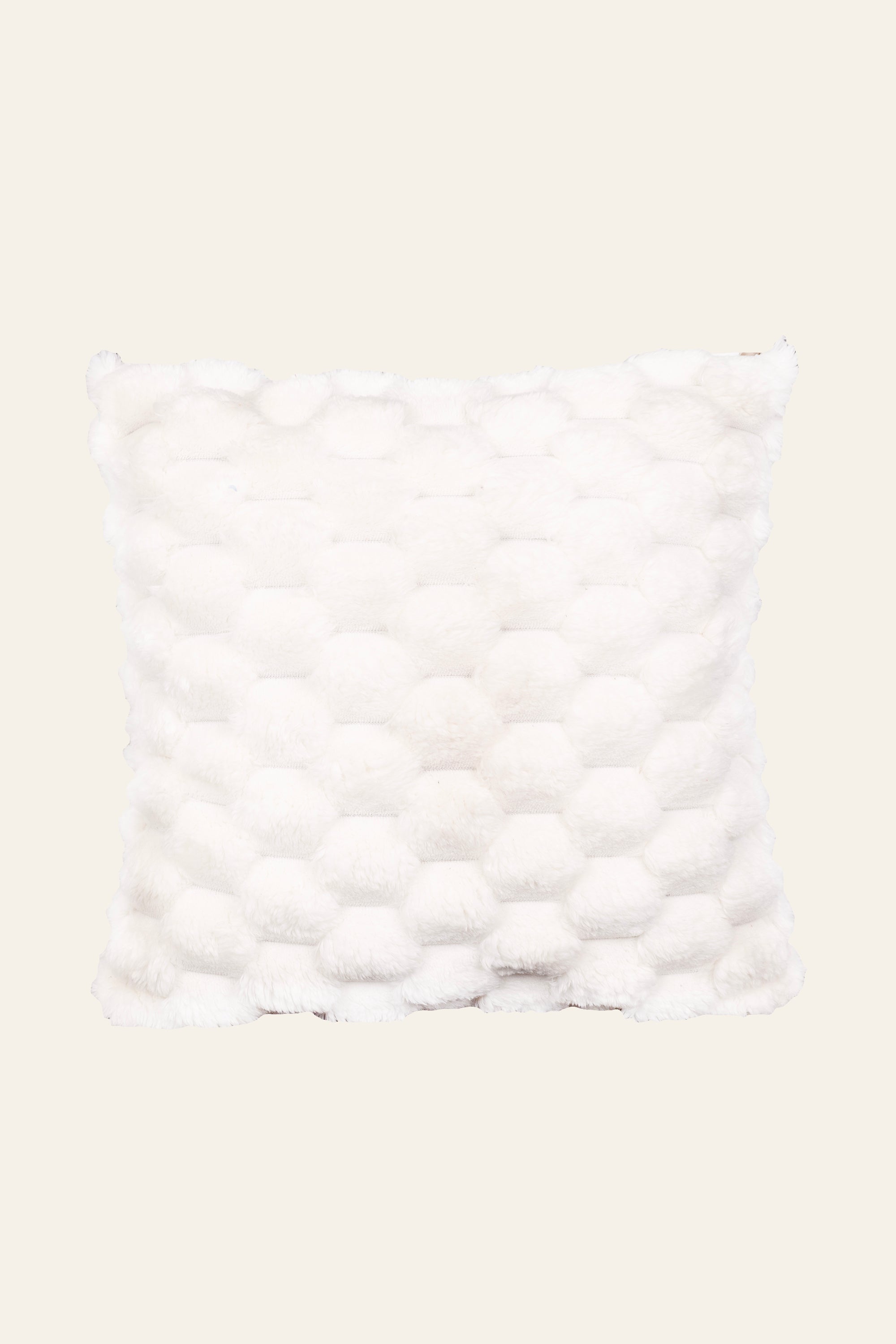 Plush Soft Pineapple Grid Turtle Pattern Cushion - White
