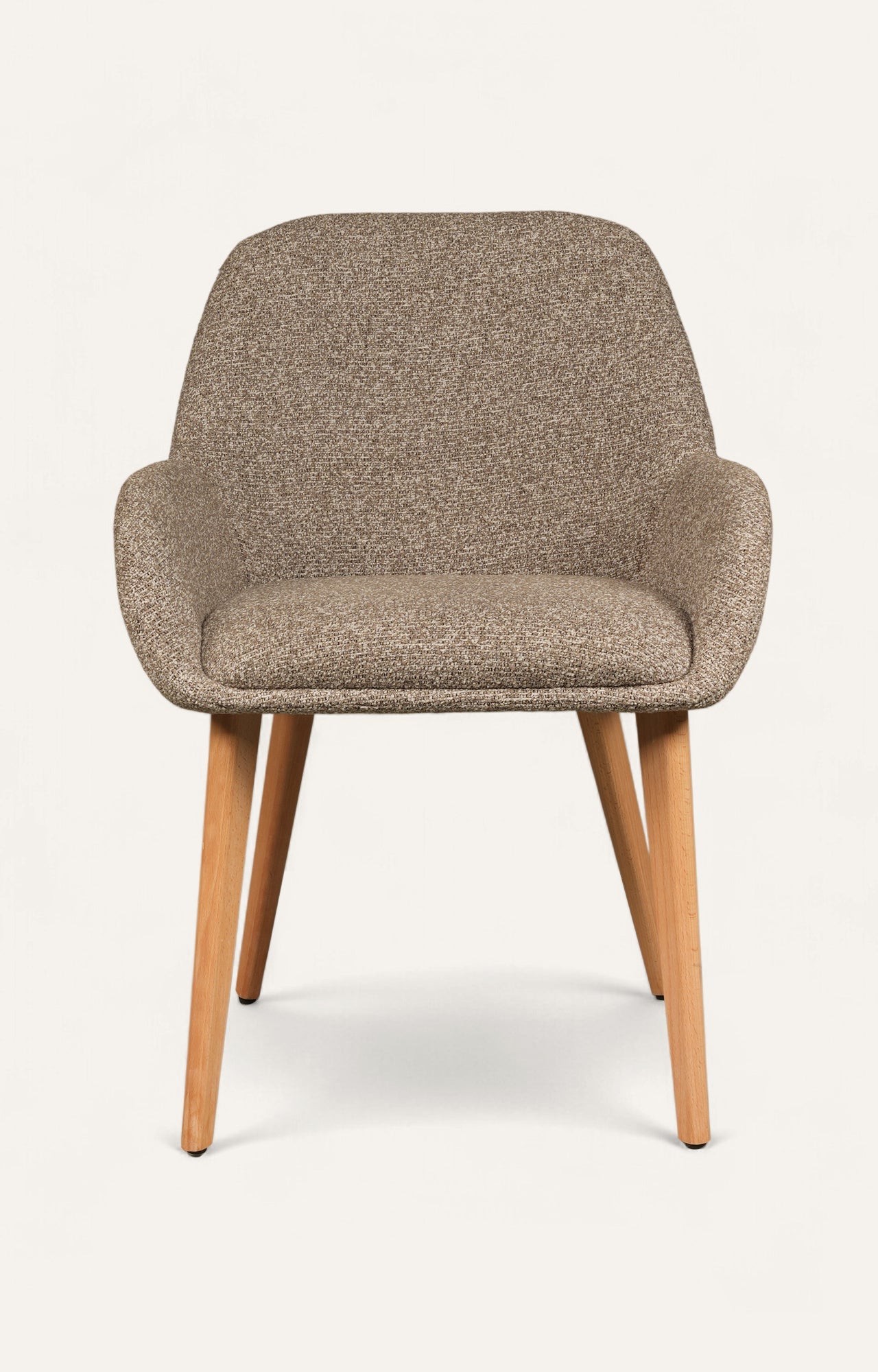 Mid-Century Modern Upholstered Armchair with Wooden Legs