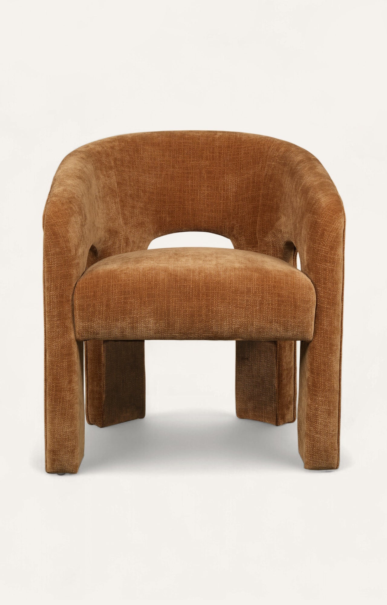 Curved Mid-Century Modern Upholstered Lounge Chair