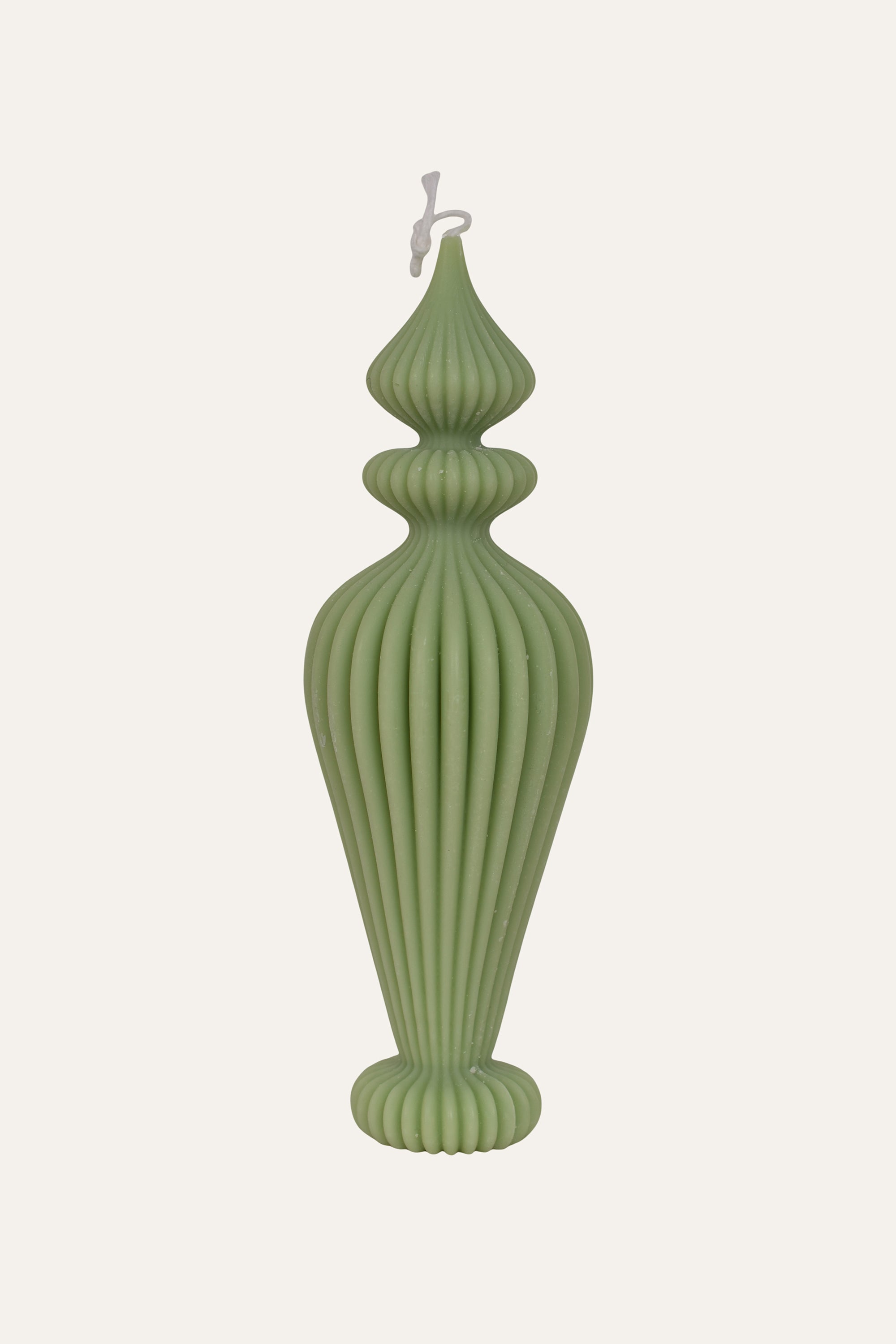 Sage Green Tall Sculptural Decorative Candle
