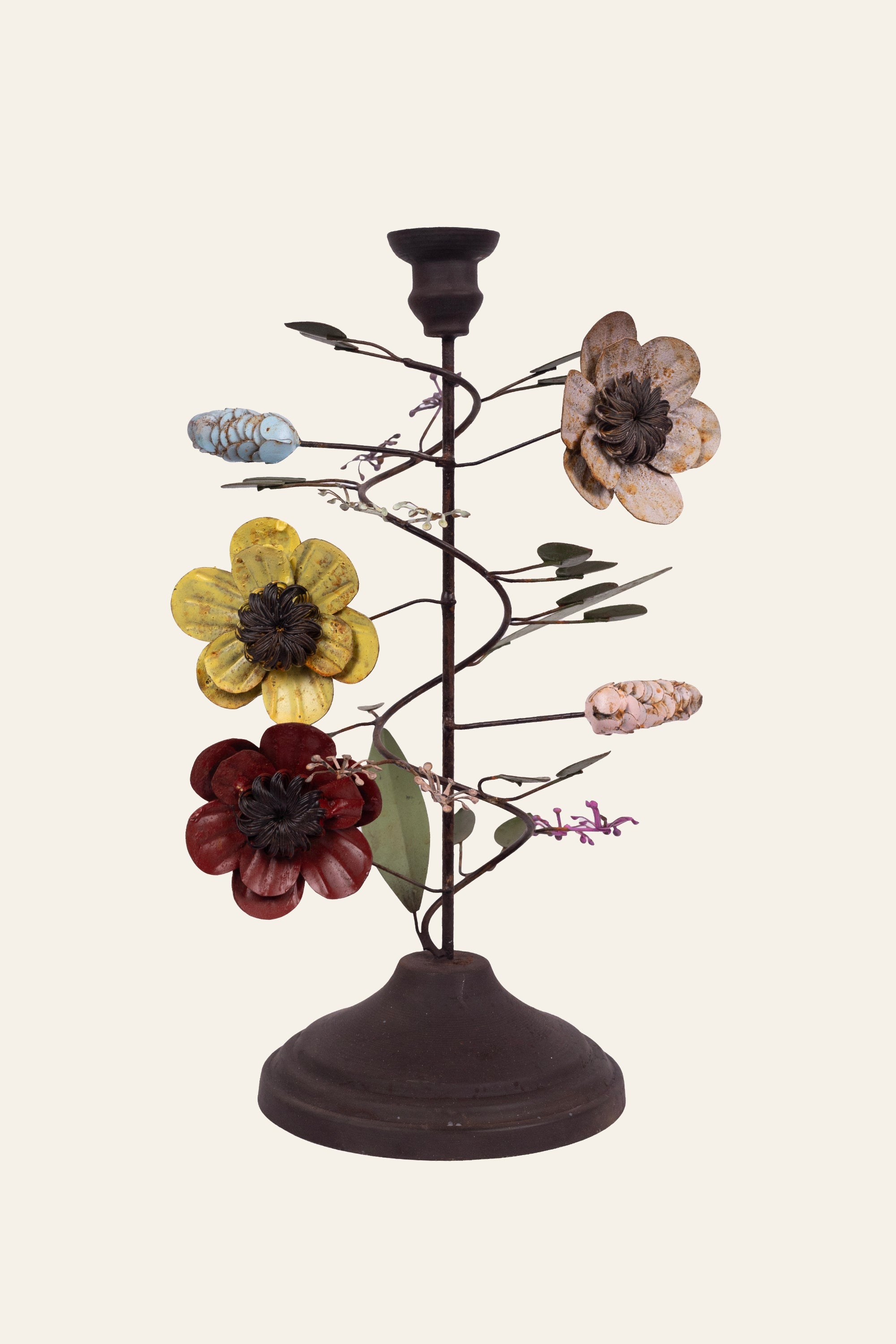 Rustic Metal Candle Stand