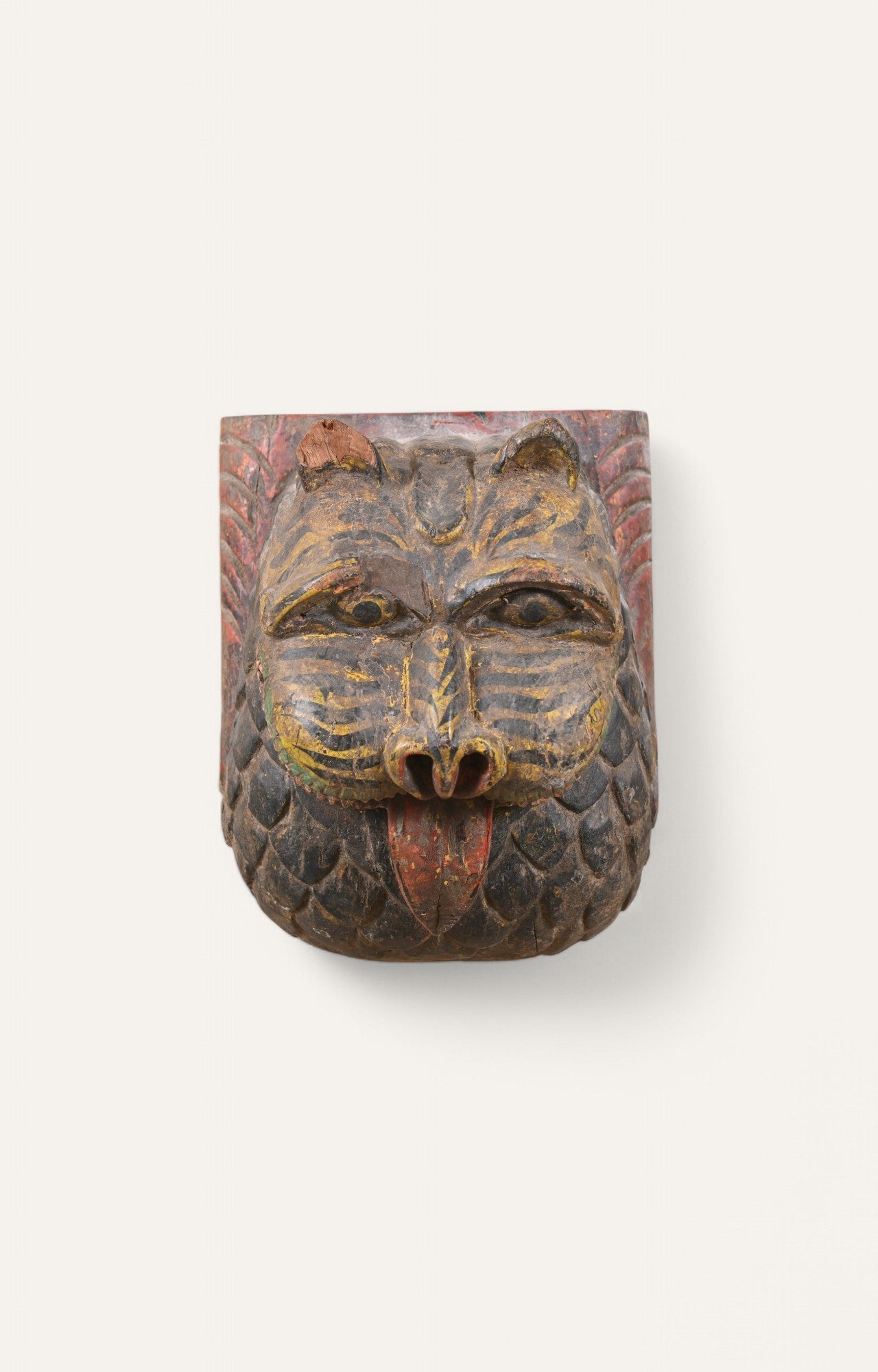 Traditional Wooden Tiger Wall Mask