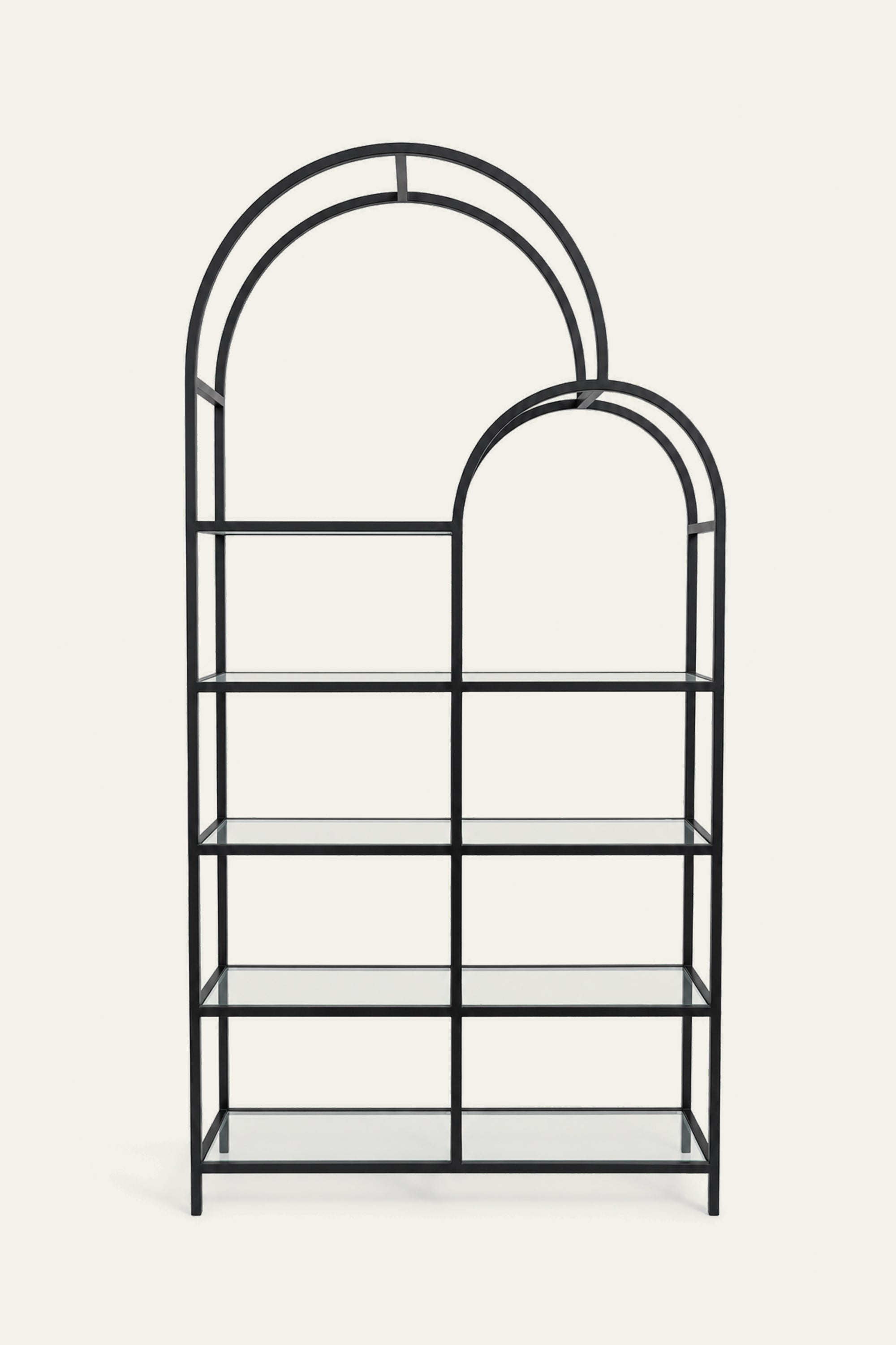 Black Arched Metal Shelf for Living Room with Display Rack