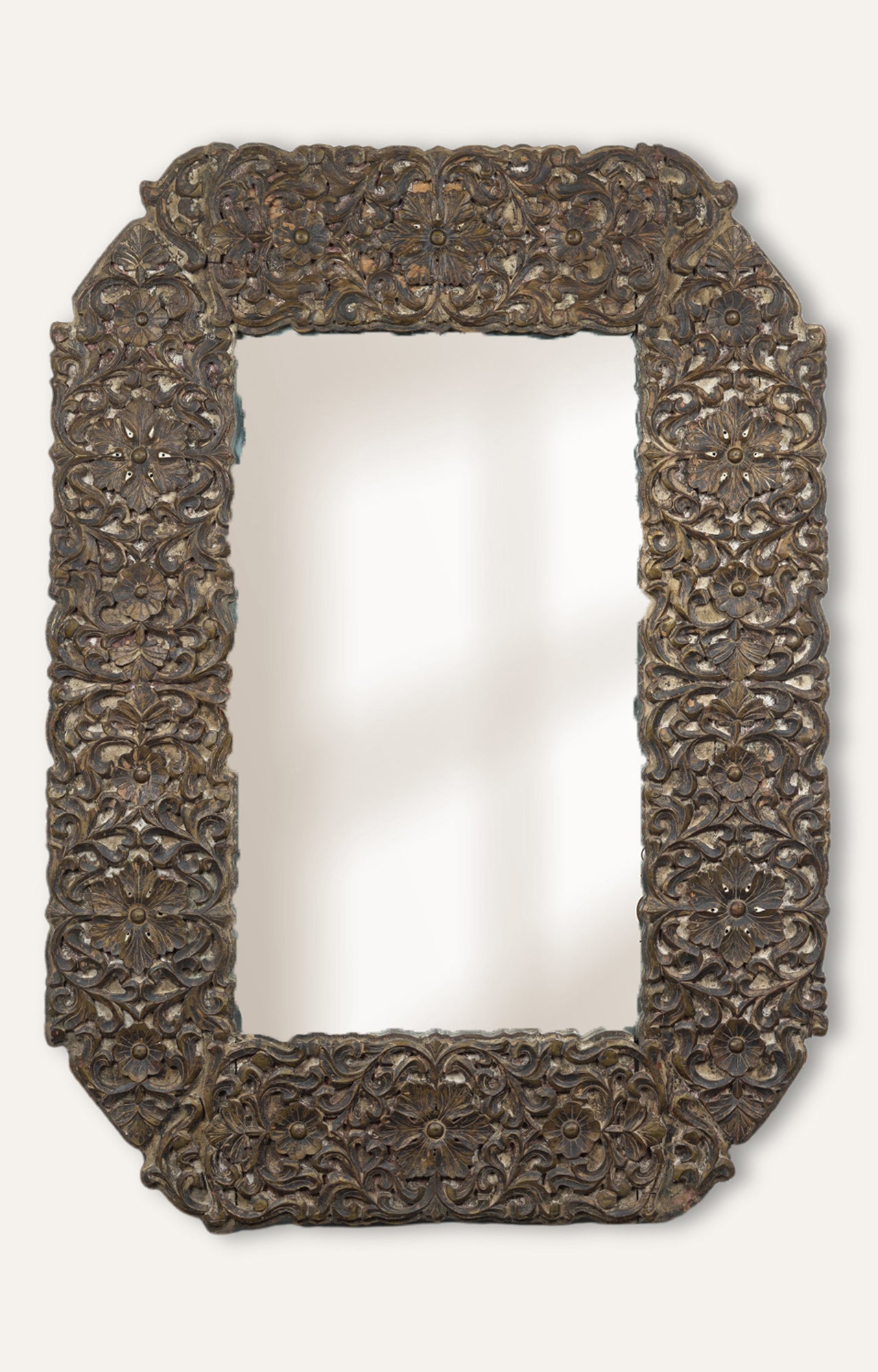 Helios Rectangular Gold Frame Mirror